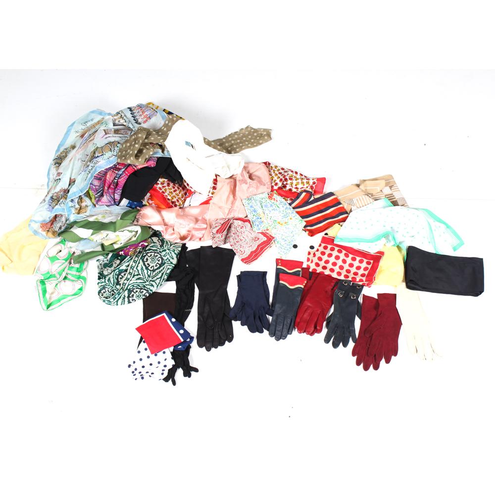 Collection of Women's Vintage Gloves and Scarves