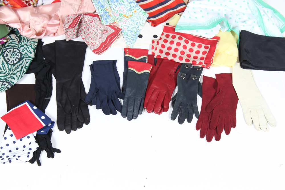 Collection of Women's Vintage Gloves and Scarves