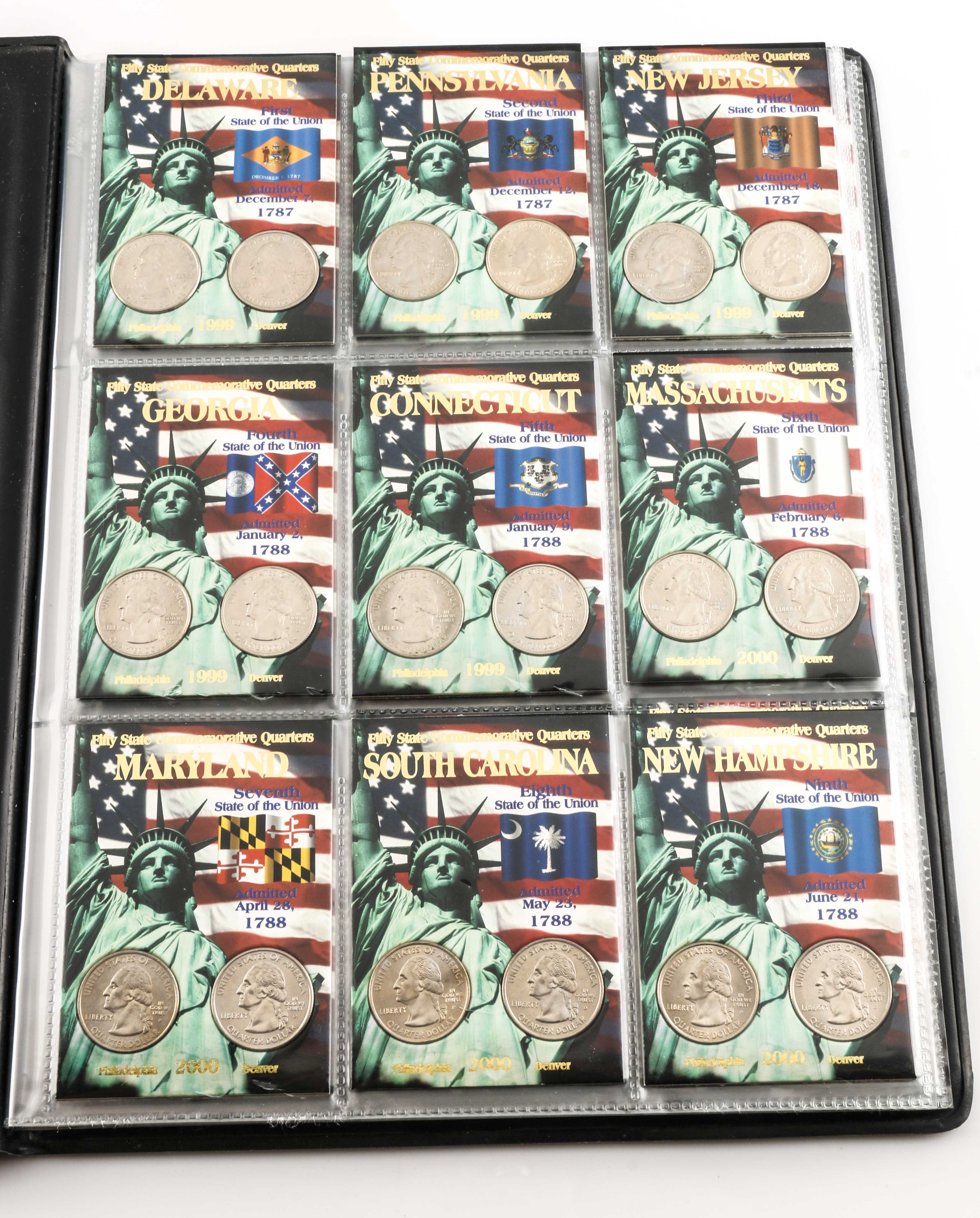 Binder of 100 U.S. Statehood Quarters