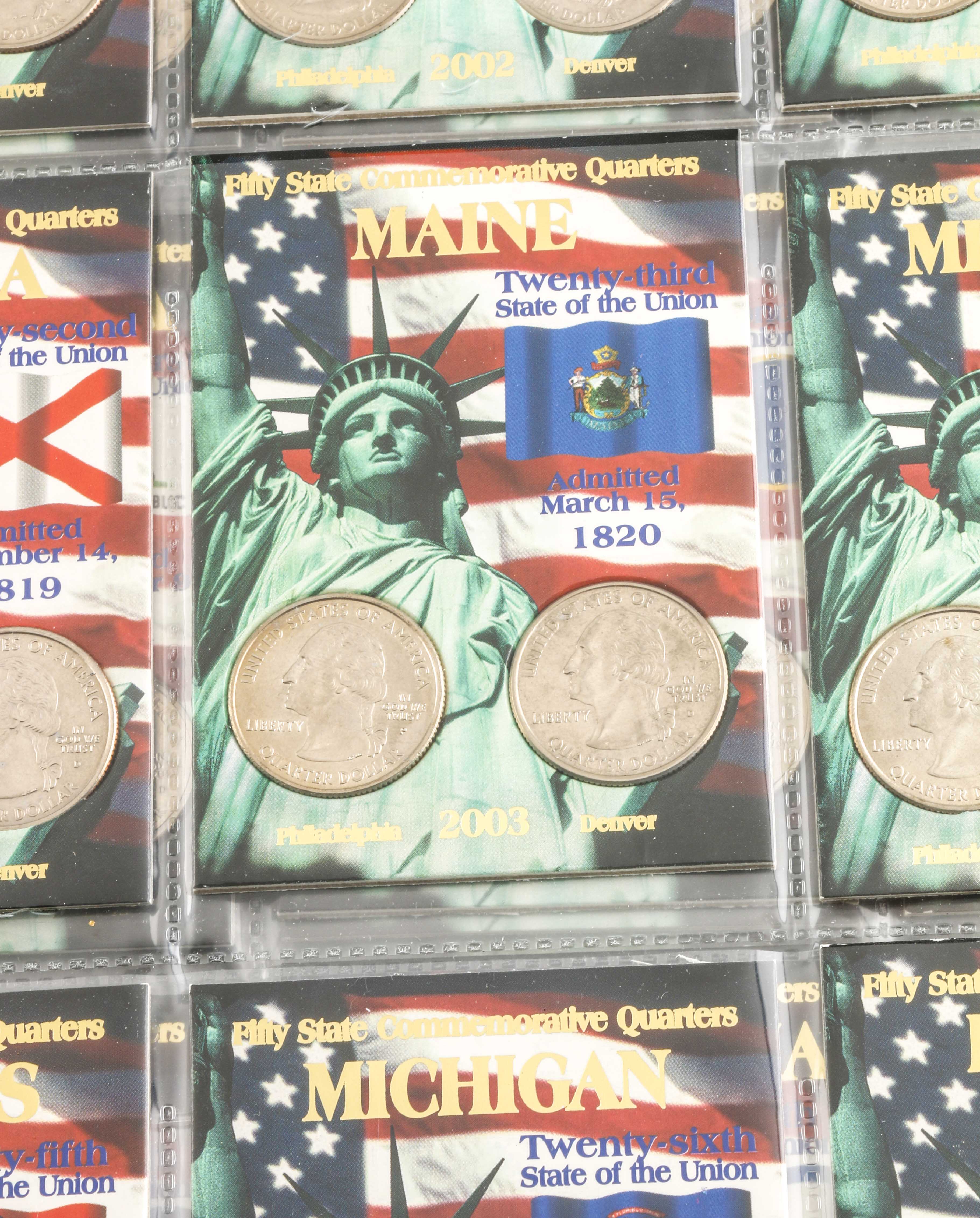 Binder of 100 U.S. Statehood Quarters
