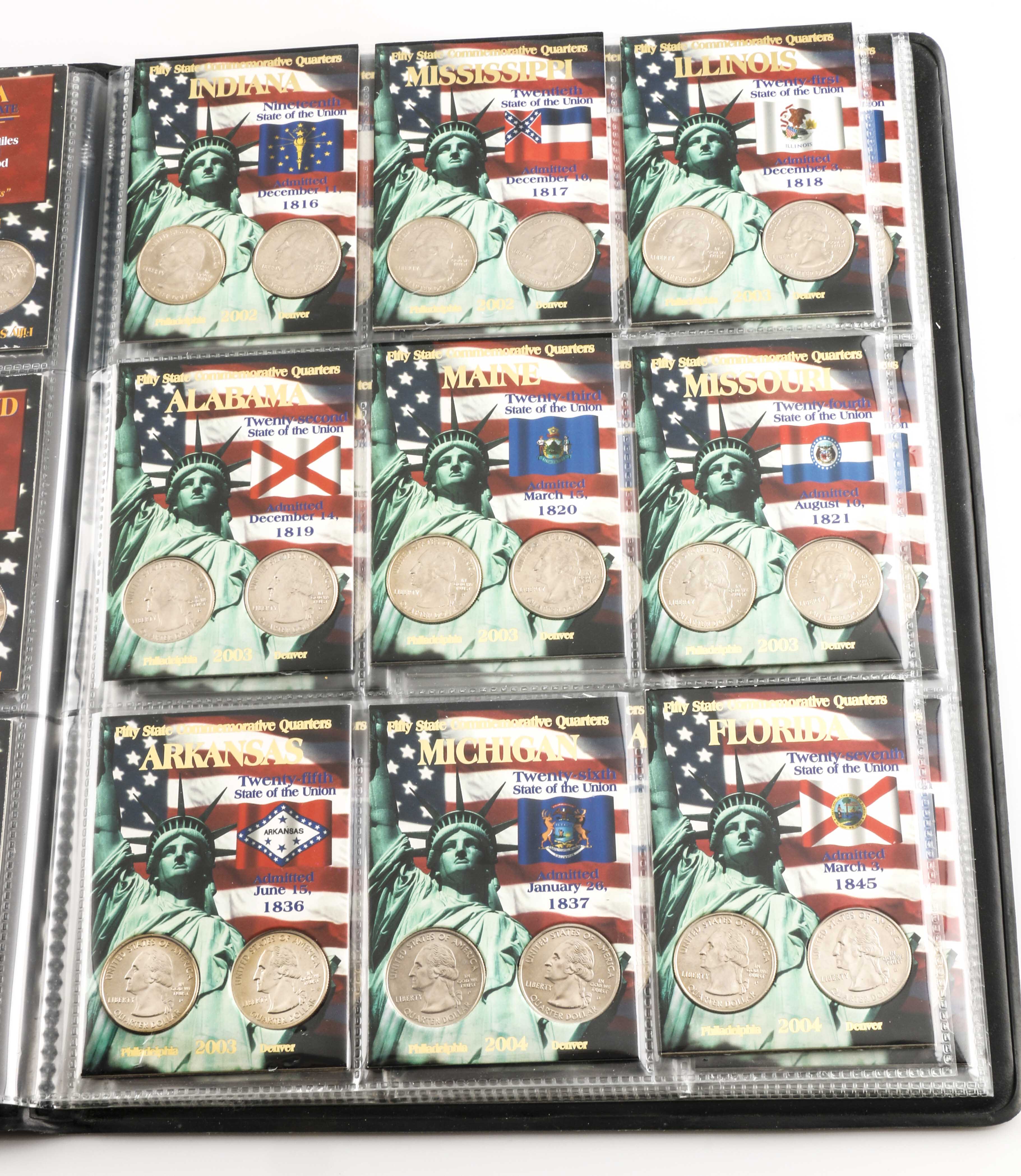 Binder of 100 U.S. Statehood Quarters