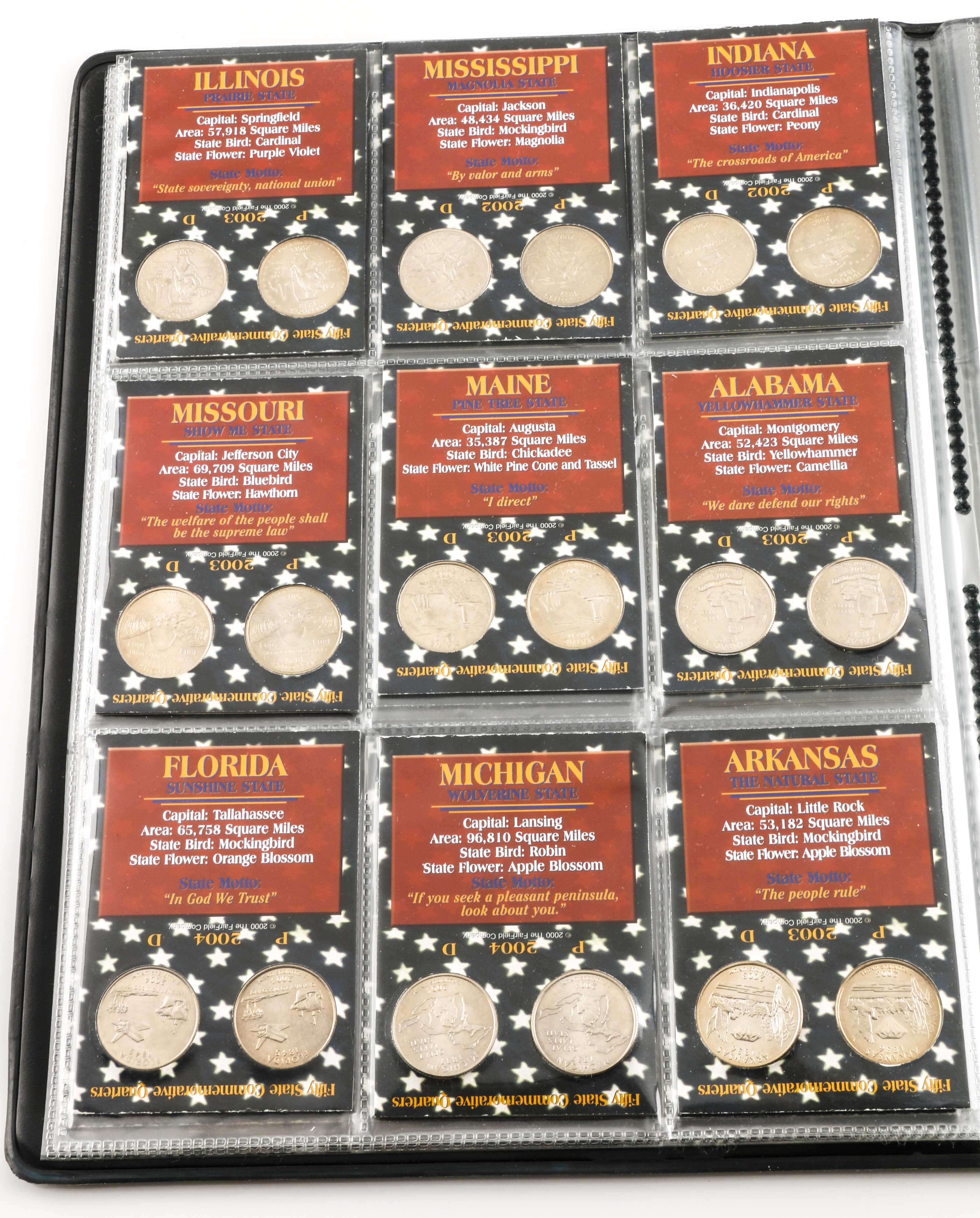 Binder of 100 U.S. Statehood Quarters