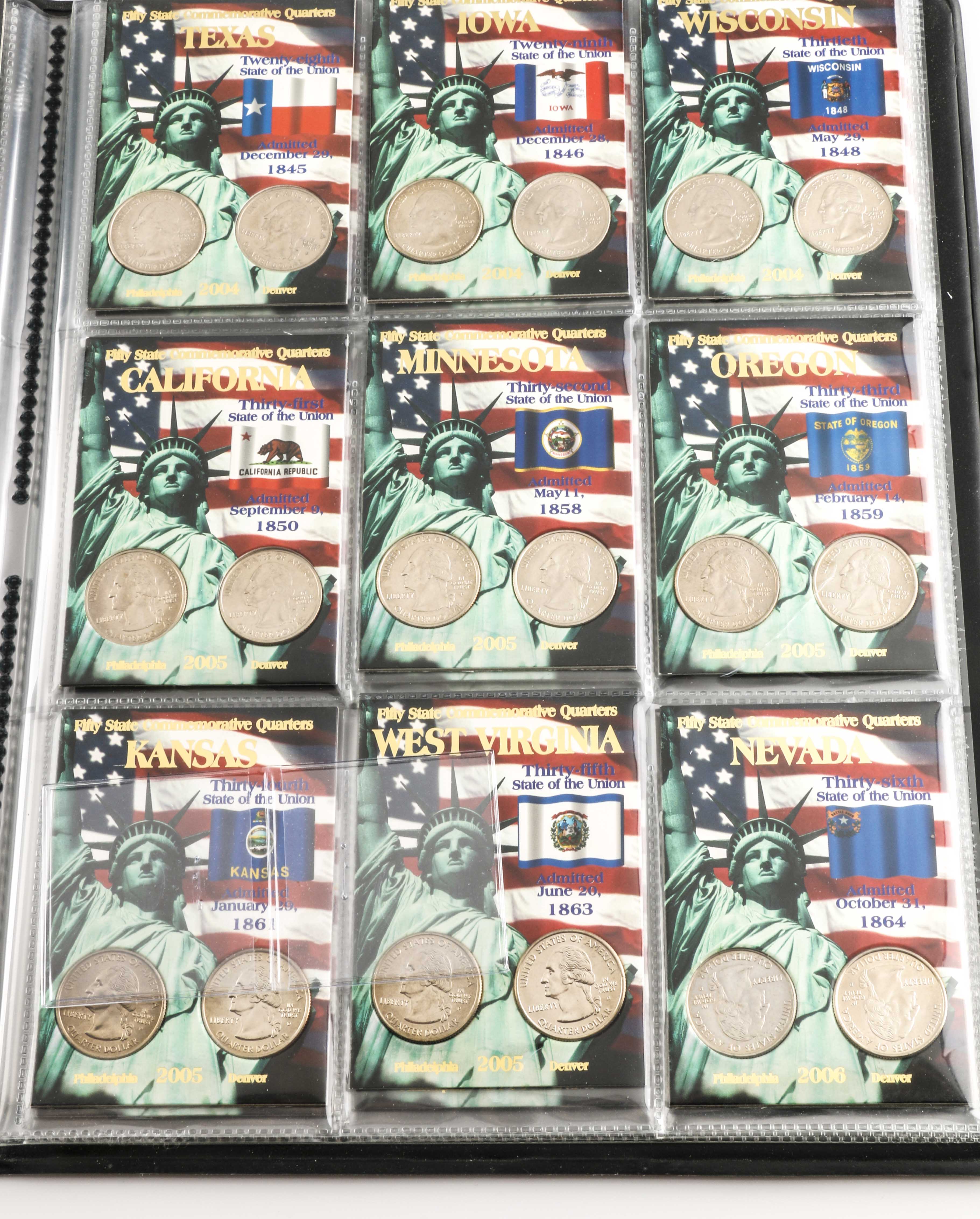 Binder of 100 U.S. Statehood Quarters