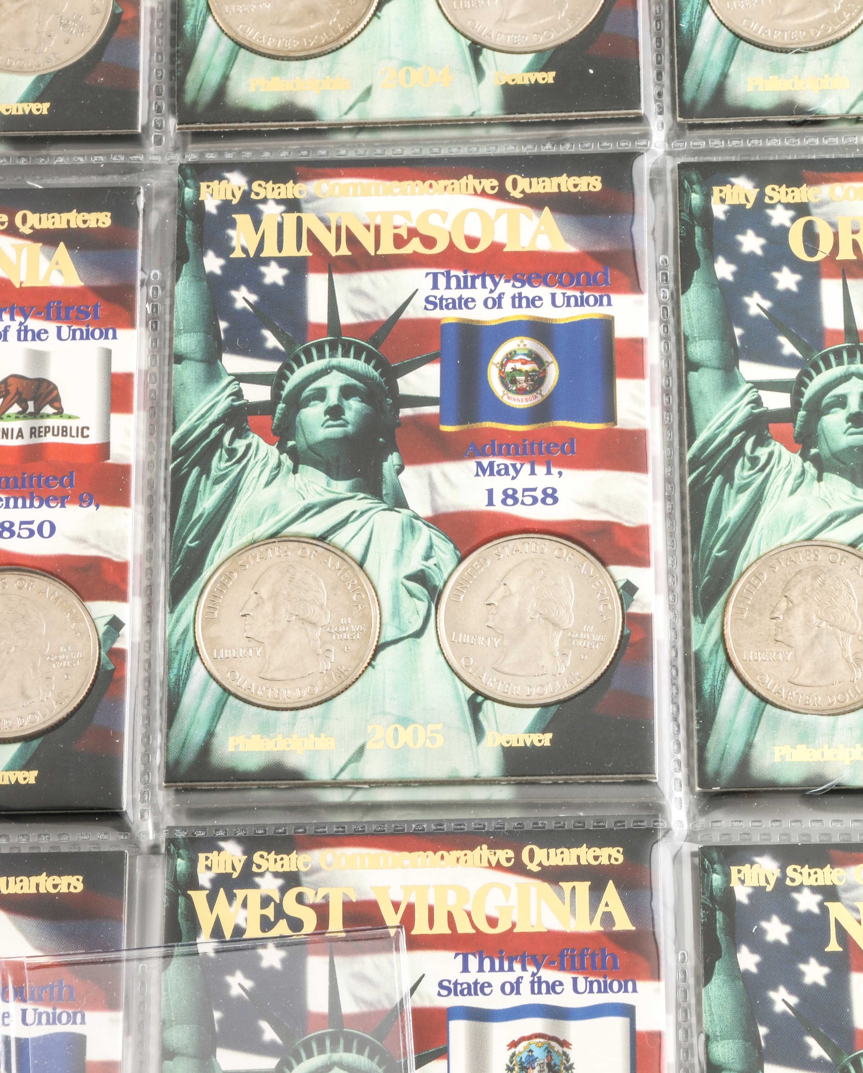 Binder of 100 U.S. Statehood Quarters