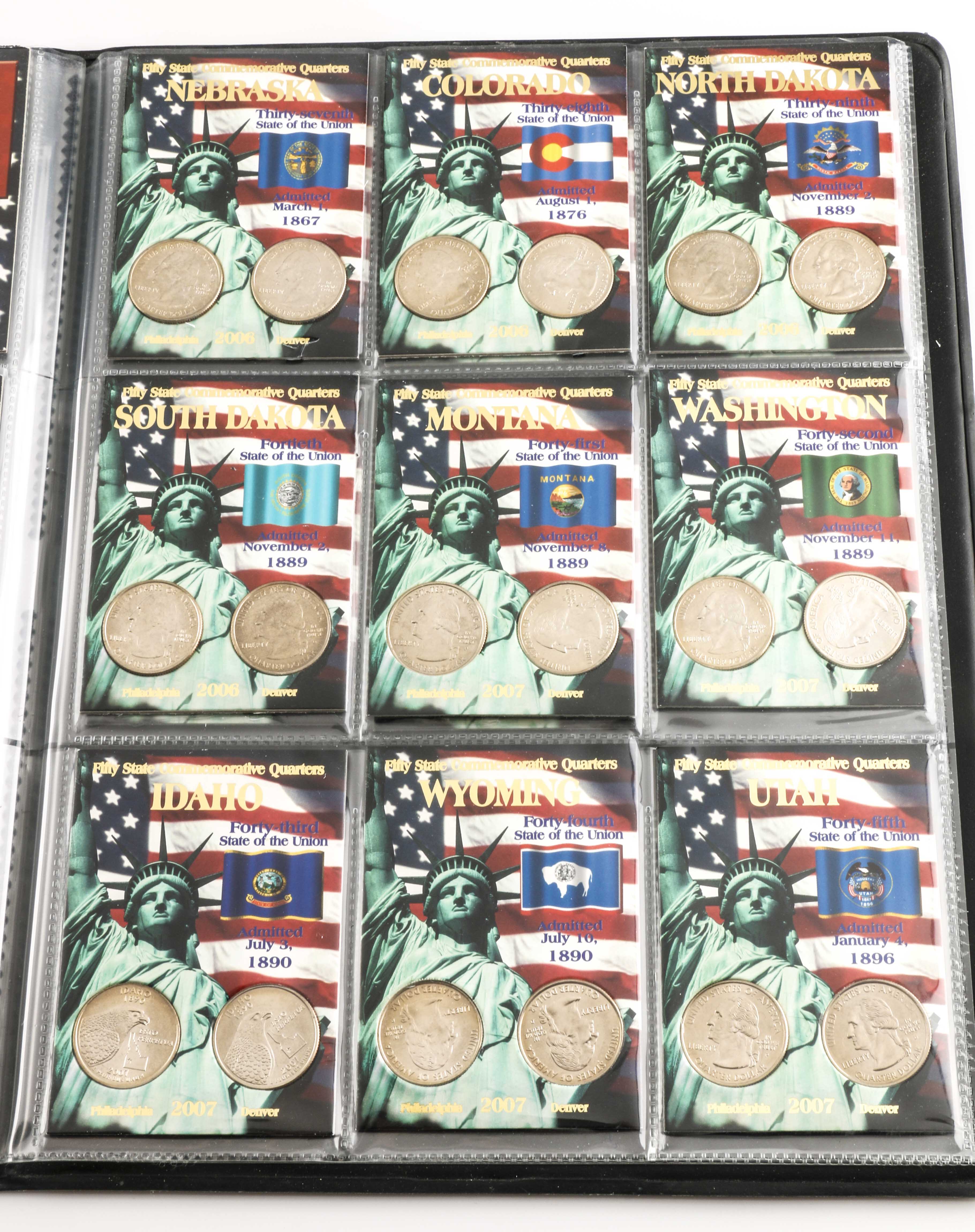 Binder of 100 U.S. Statehood Quarters