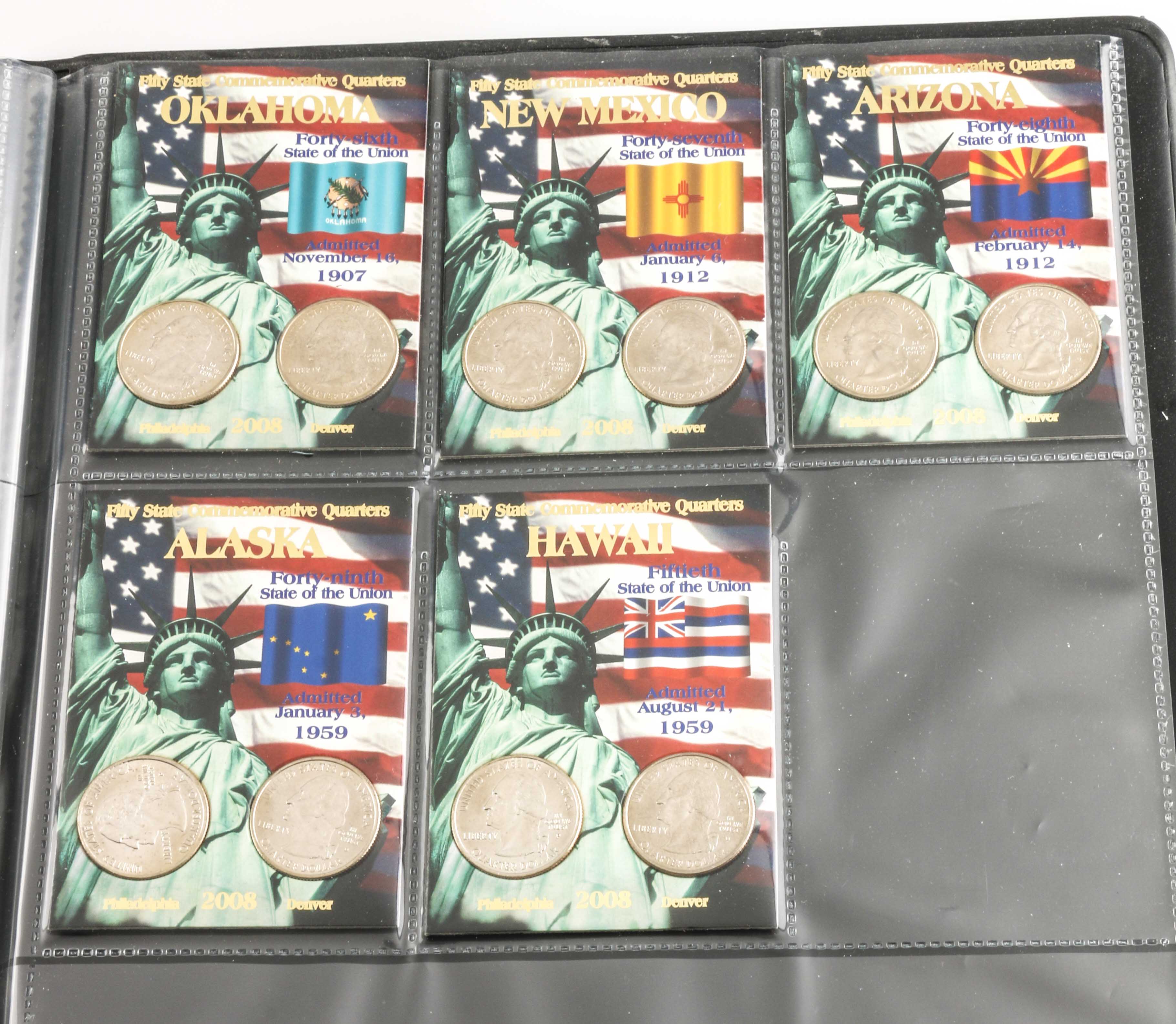 Binder of 100 U.S. Statehood Quarters