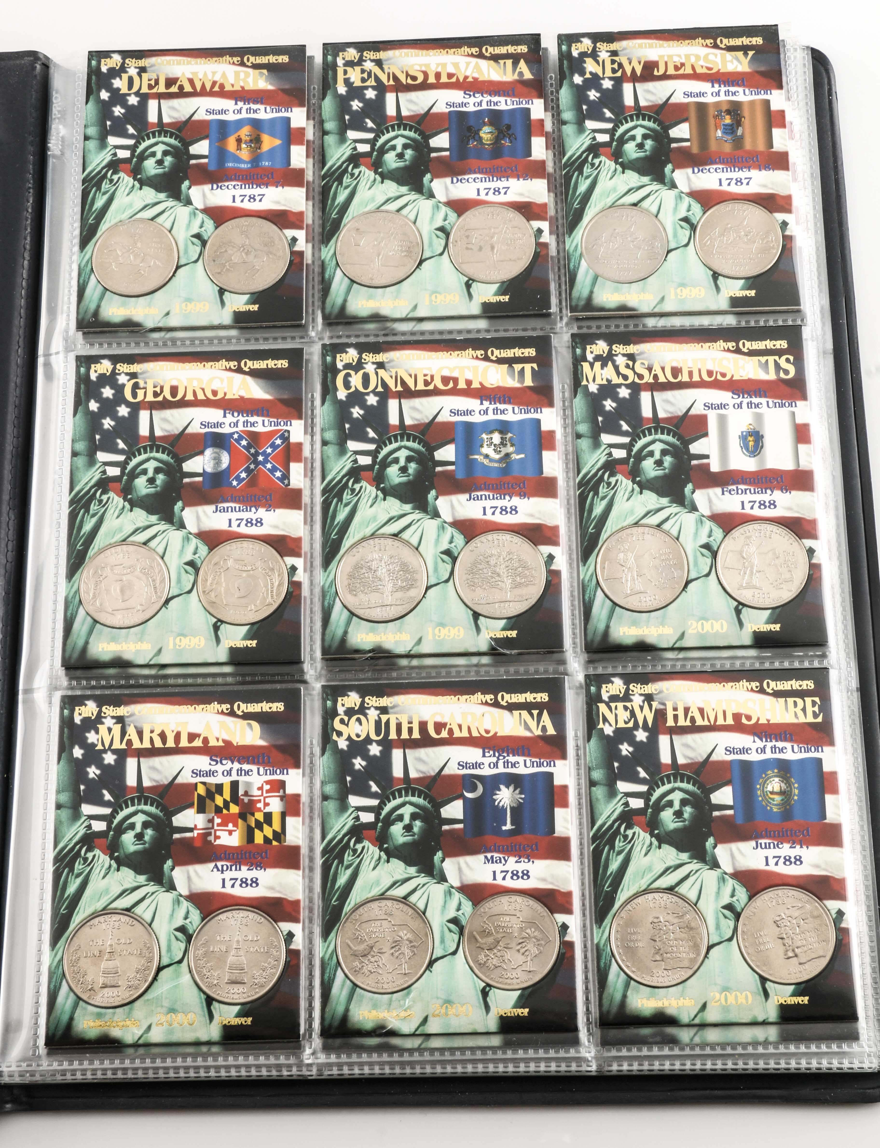 Binder of 100 U.S. Statehood Quarters