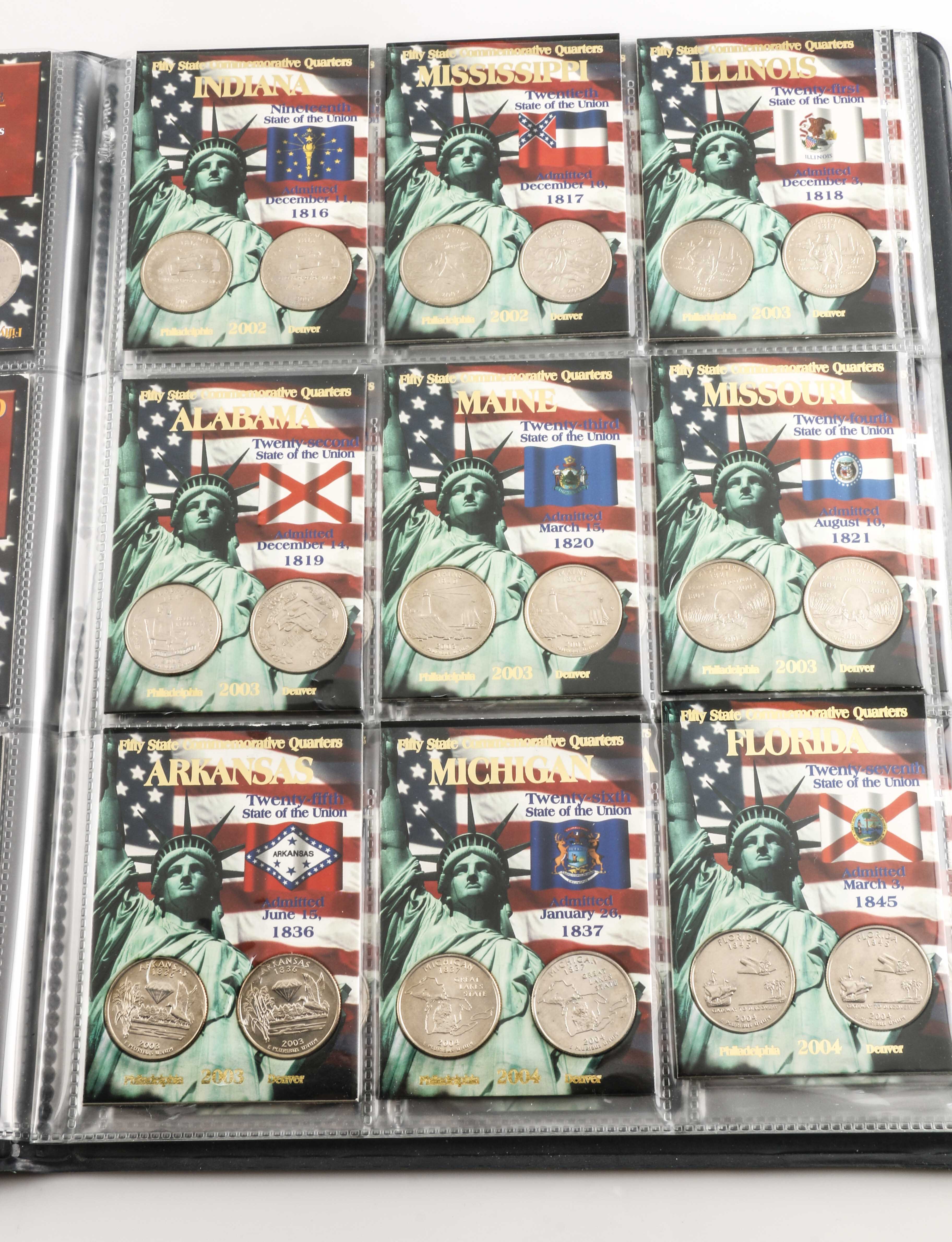 Binder of 100 U.S. Statehood Quarters