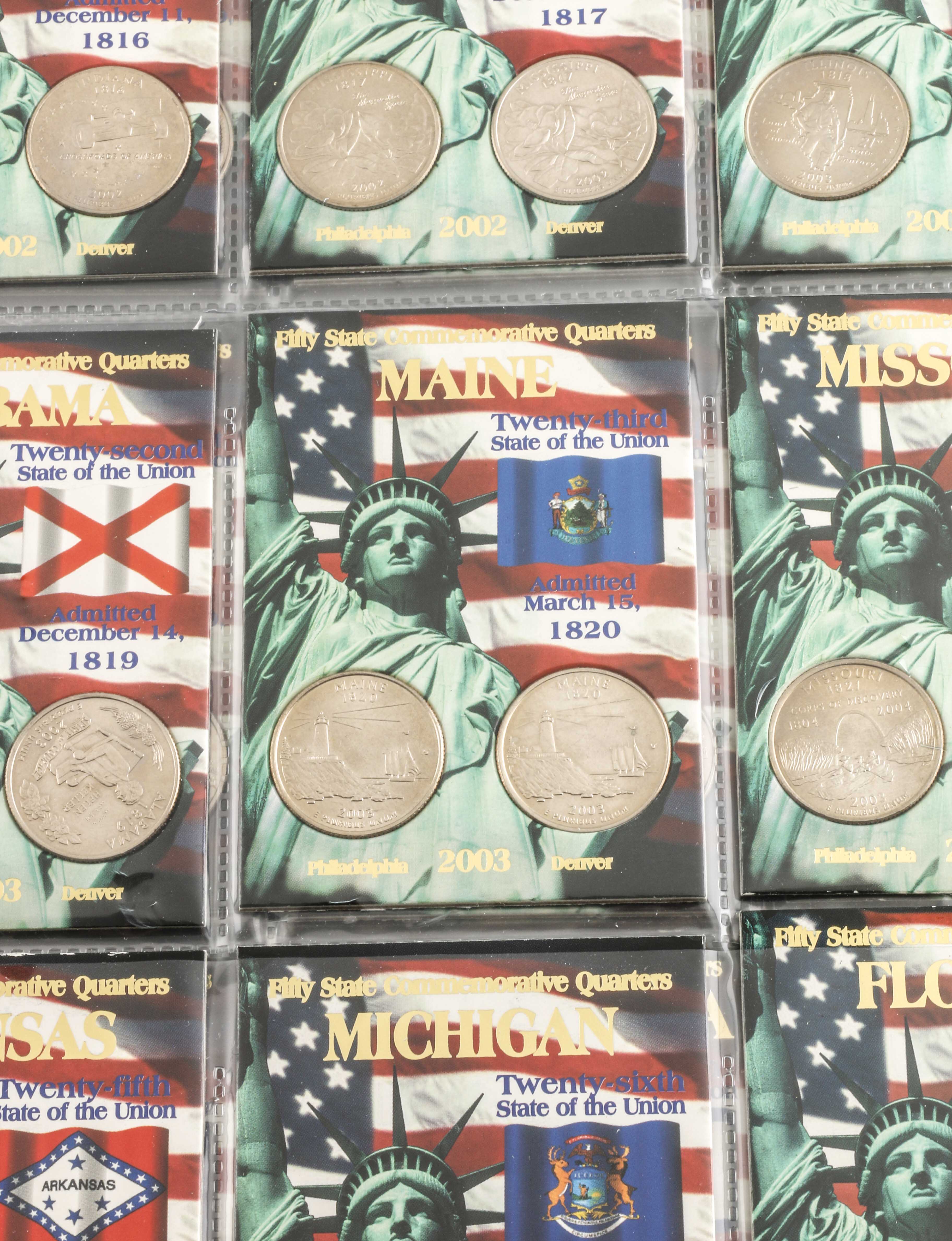 Binder of 100 U.S. Statehood Quarters