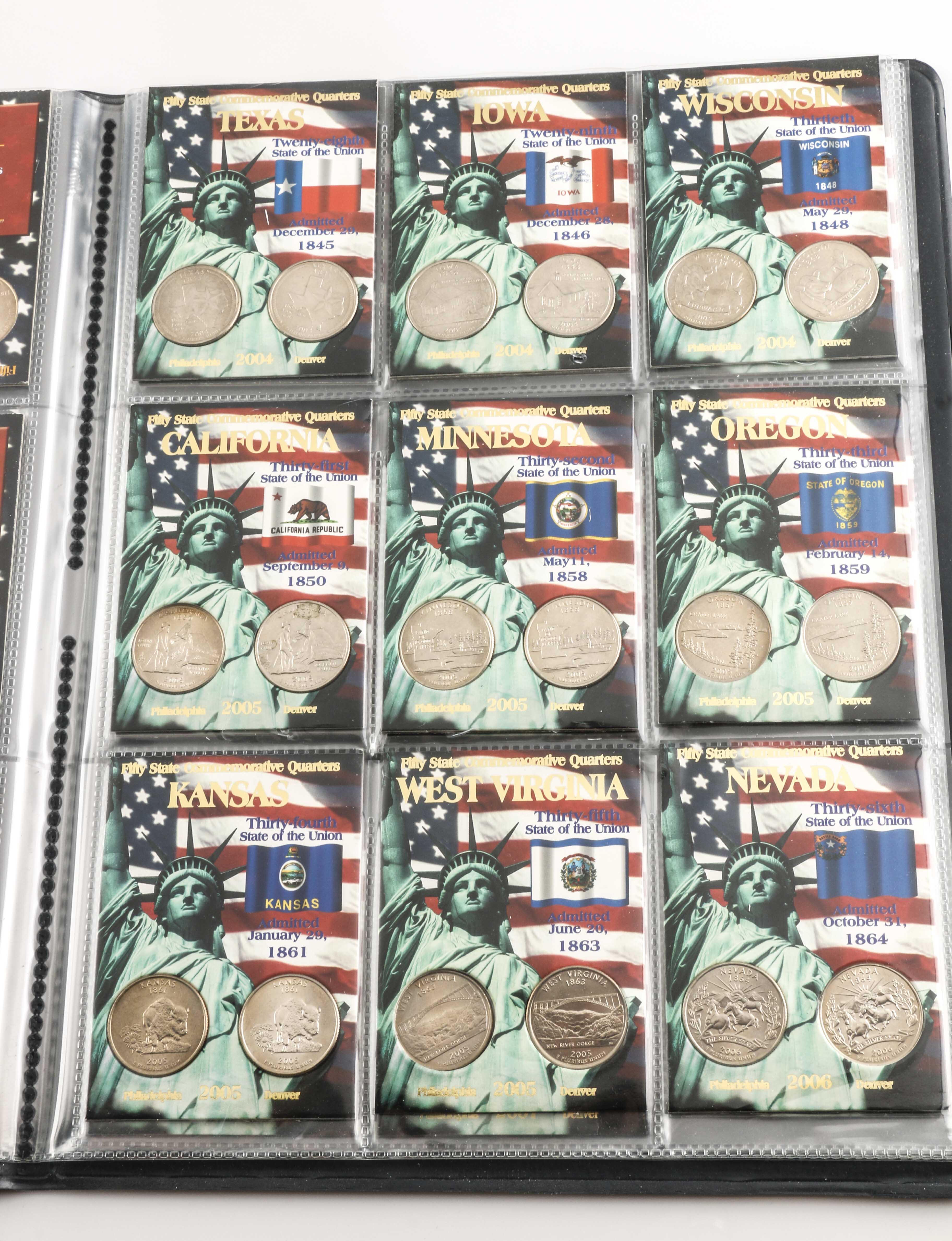 Binder of 100 U.S. Statehood Quarters