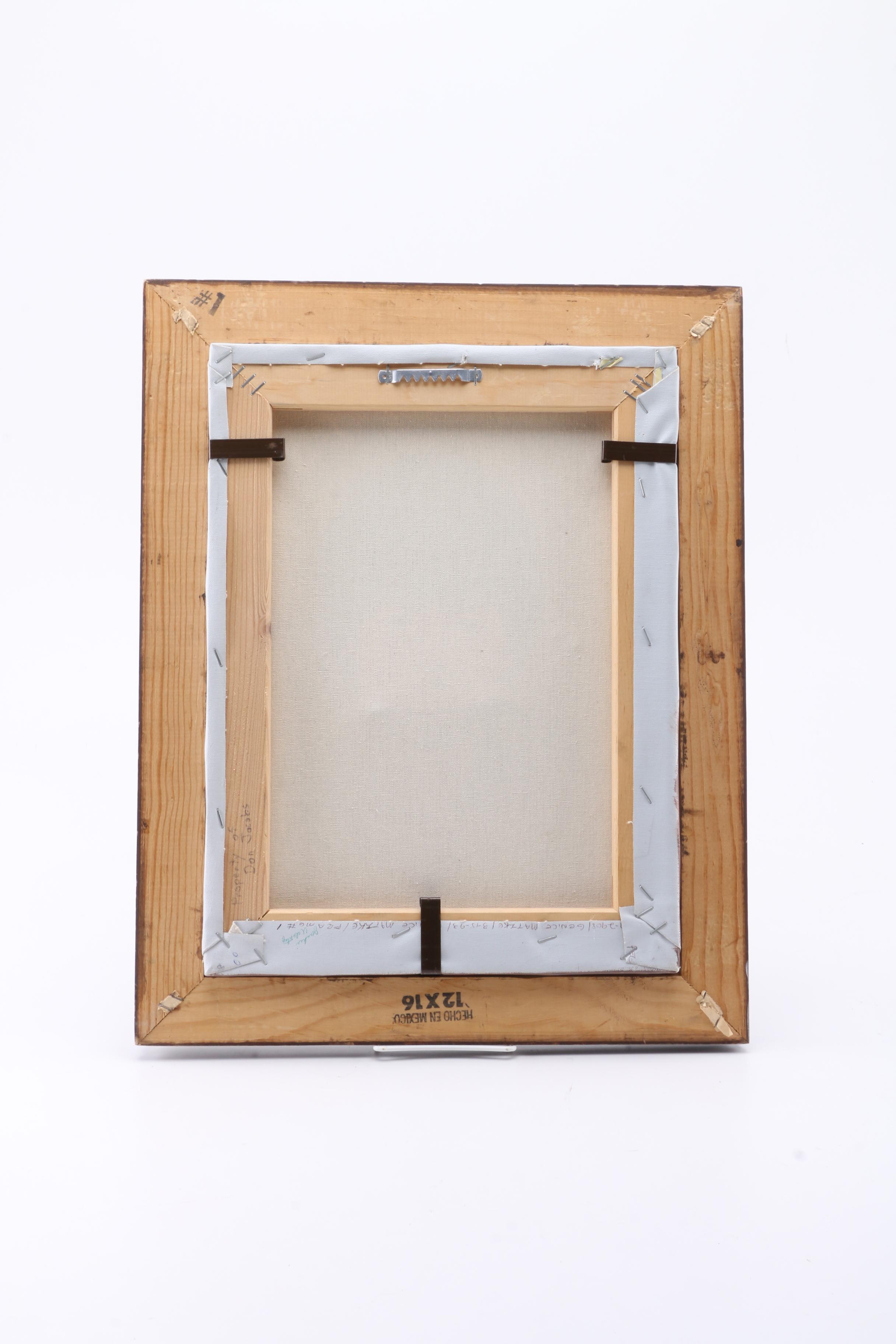 K. Jesser Oil Painting on Canvas of a Native American Child