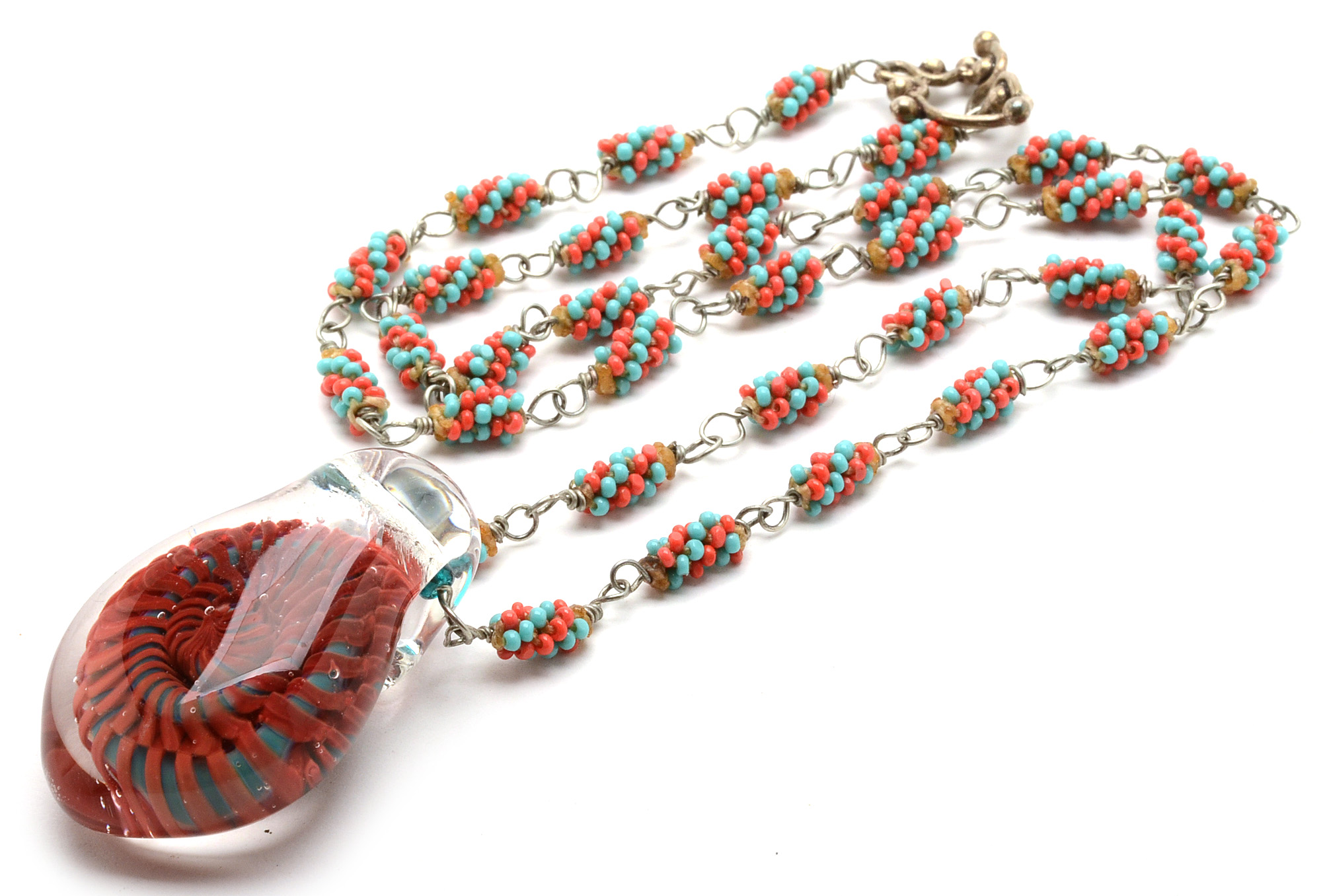 Debra Reisenbeck Handcrafted Beaded Necklaces with Glass Pendants