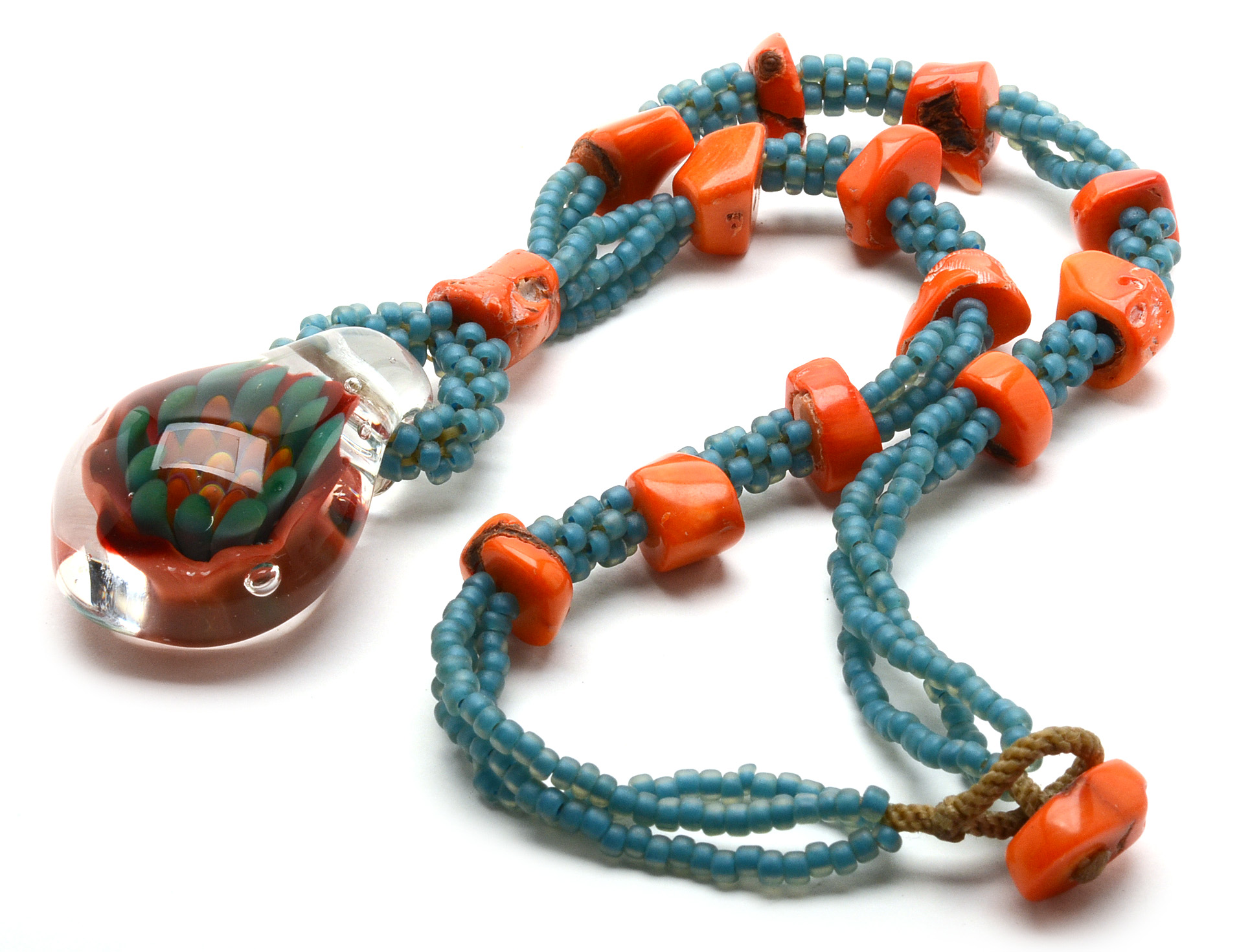 Debra Reisenbeck Handcrafted Beaded Necklaces with Glass Pendants