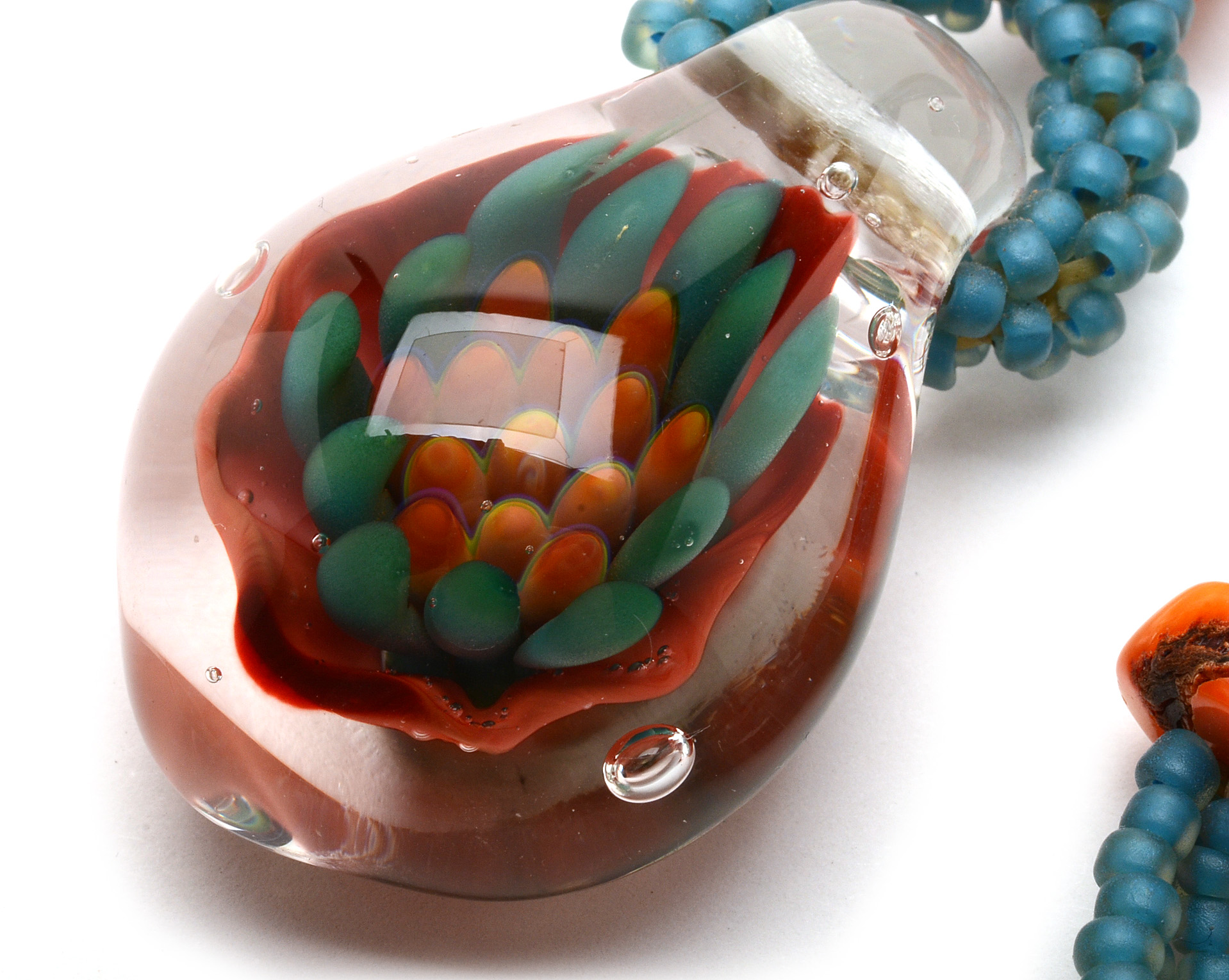 Debra Reisenbeck Handcrafted Beaded Necklaces with Glass Pendants