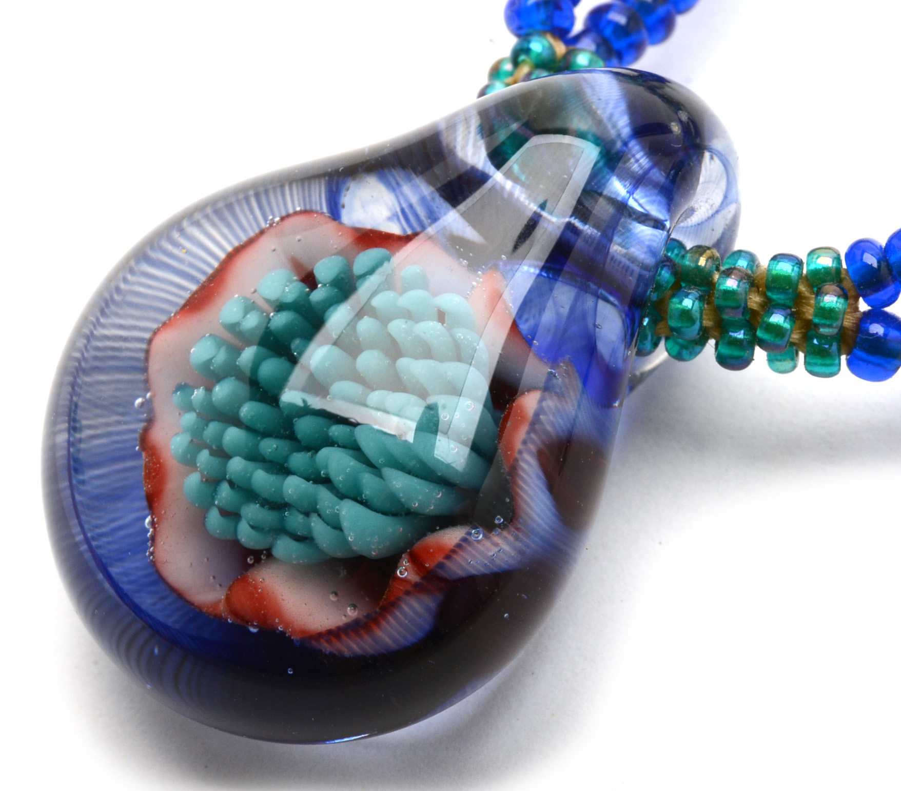 Debra Reisenbeck Handcrafted Beaded Necklaces with Glass Pendants