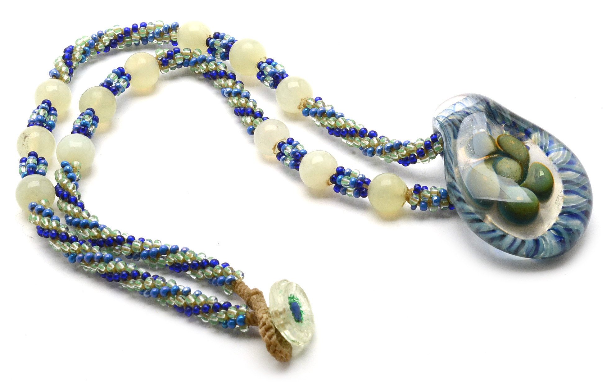 Debra Reisenbeck Handcrafted Beaded Necklaces with Glass Pendants