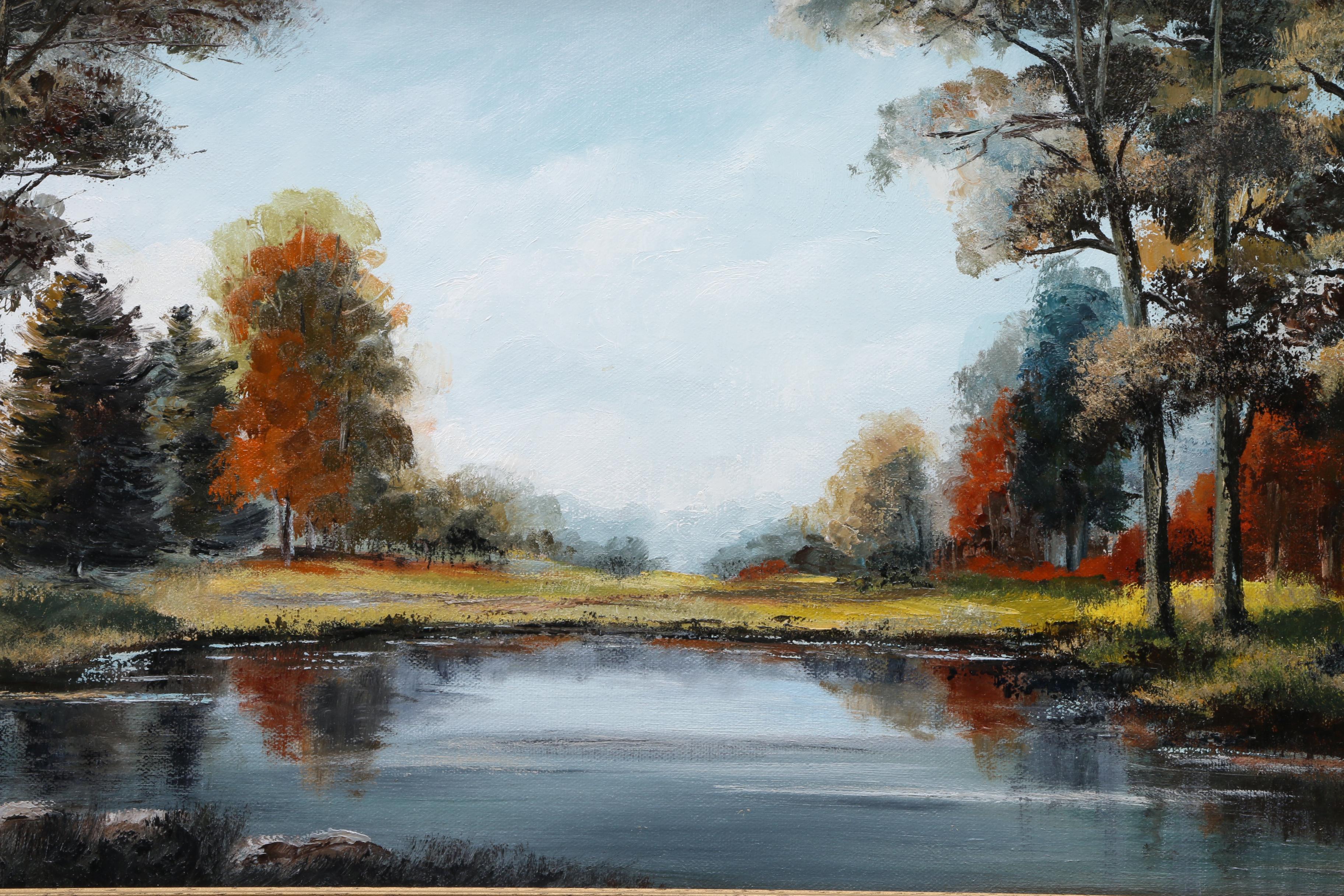 Maggie Winn Oil Painting on Canvas Landscape of a Lake