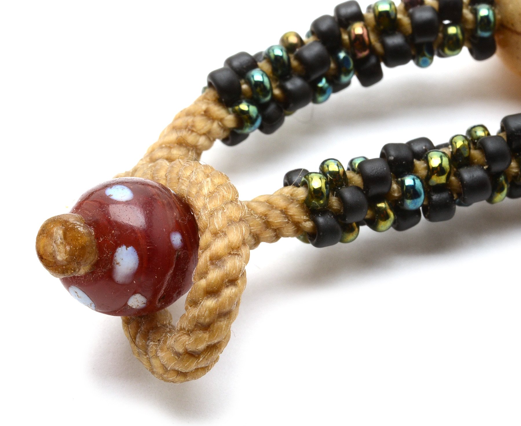 Debra Reisenbeck Rope Necklace with Skull Beads