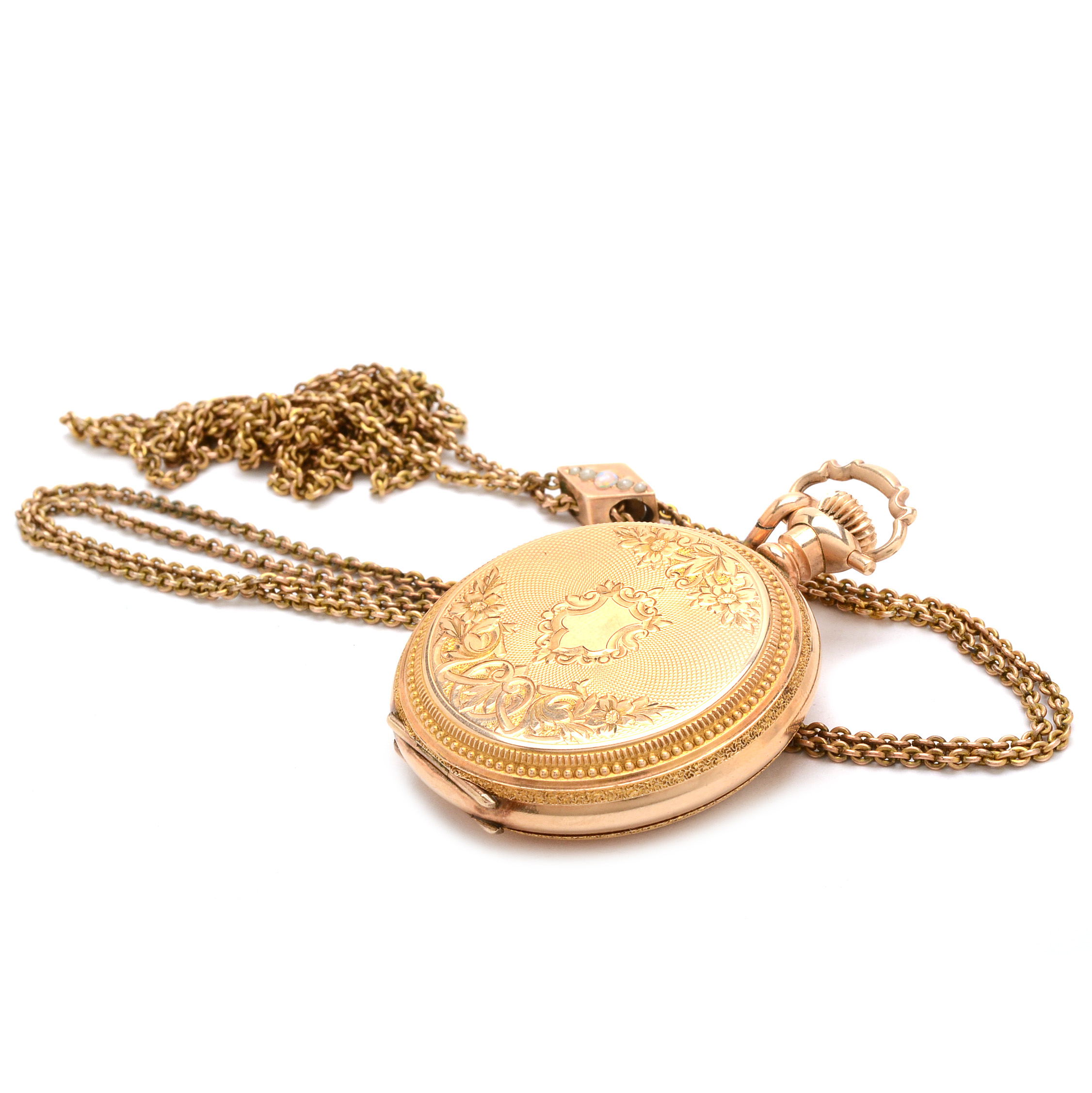 Antique Elgin Gold Filled Pocket Watch and Chain Fob