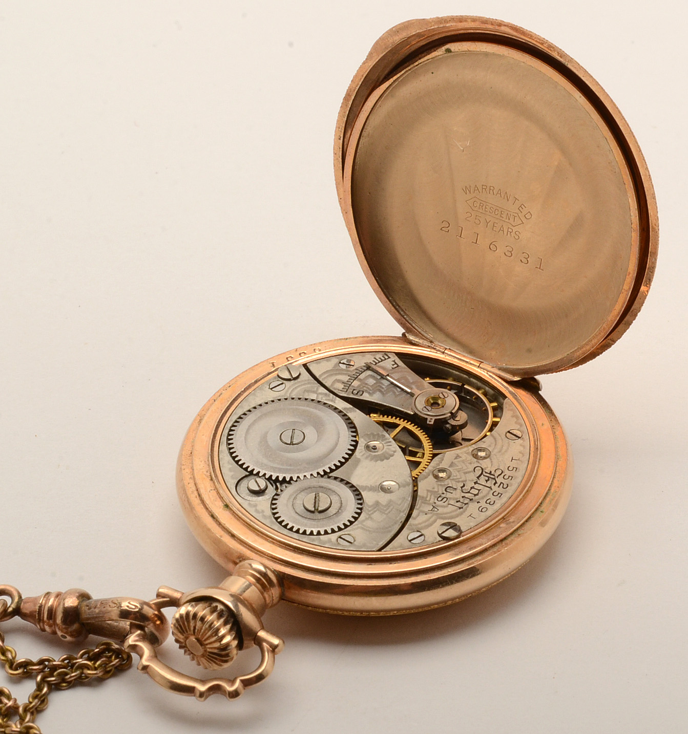 Antique Elgin Gold Filled Pocket Watch and Chain Fob