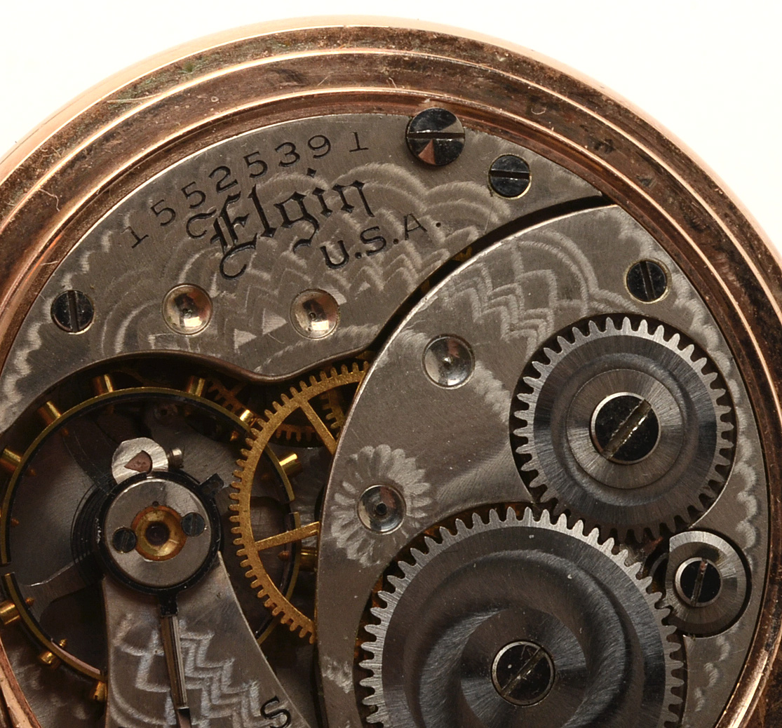 Antique Elgin Gold Filled Pocket Watch and Chain Fob