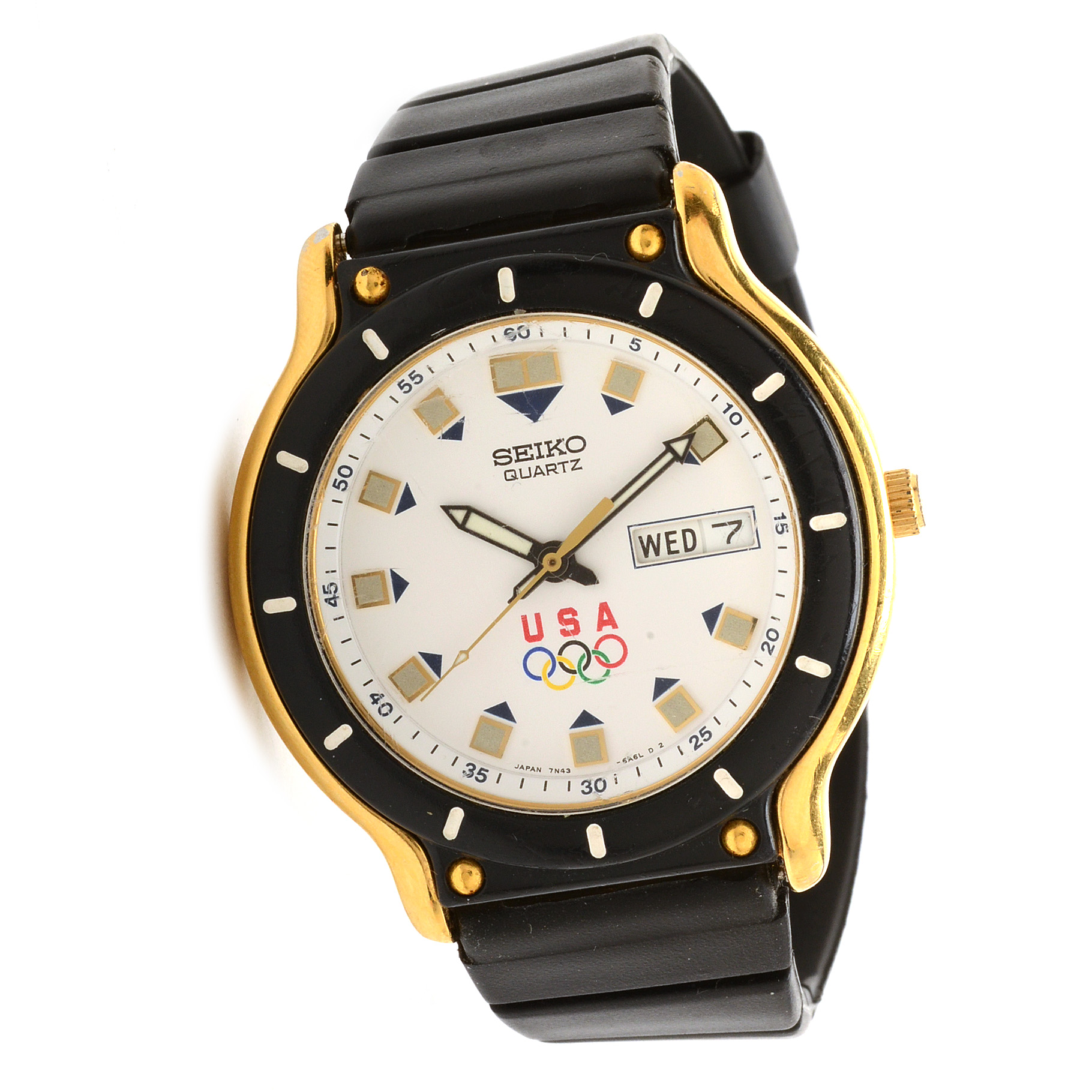 Seiko Olympic Watch and Coca-Cola 1980 Olympic Pin