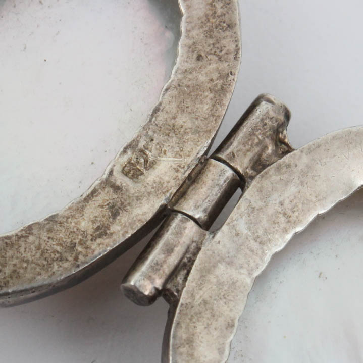 Vintage Chunky Sterling Silver and Mother of Pearl Bracelet