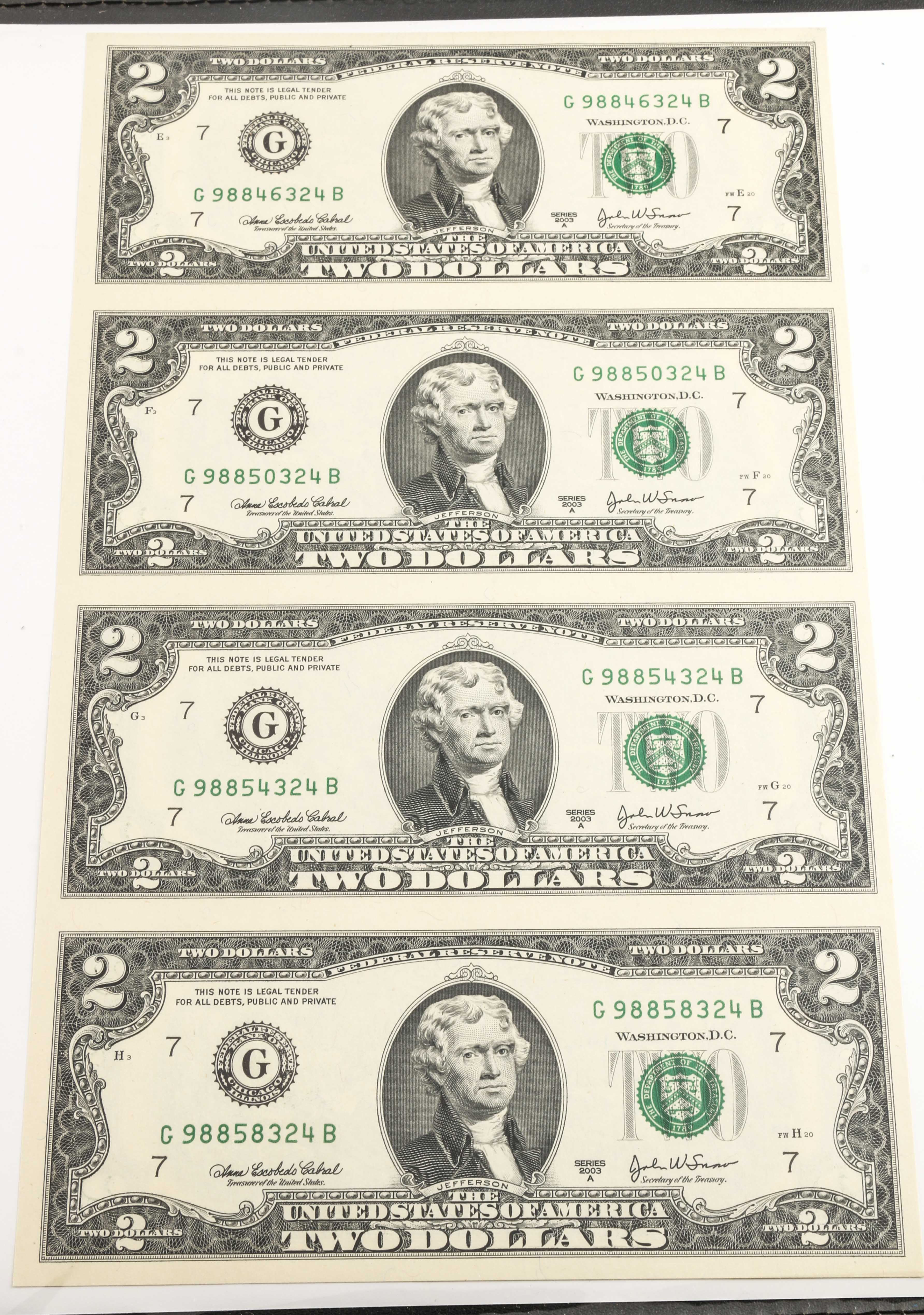 Three U.S. Currency Sets