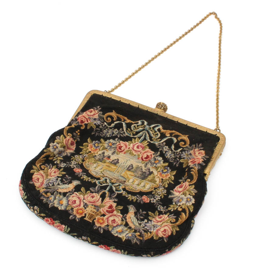 Antique Needlepoint Handbag