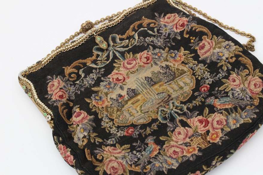 Antique Needlepoint Handbag