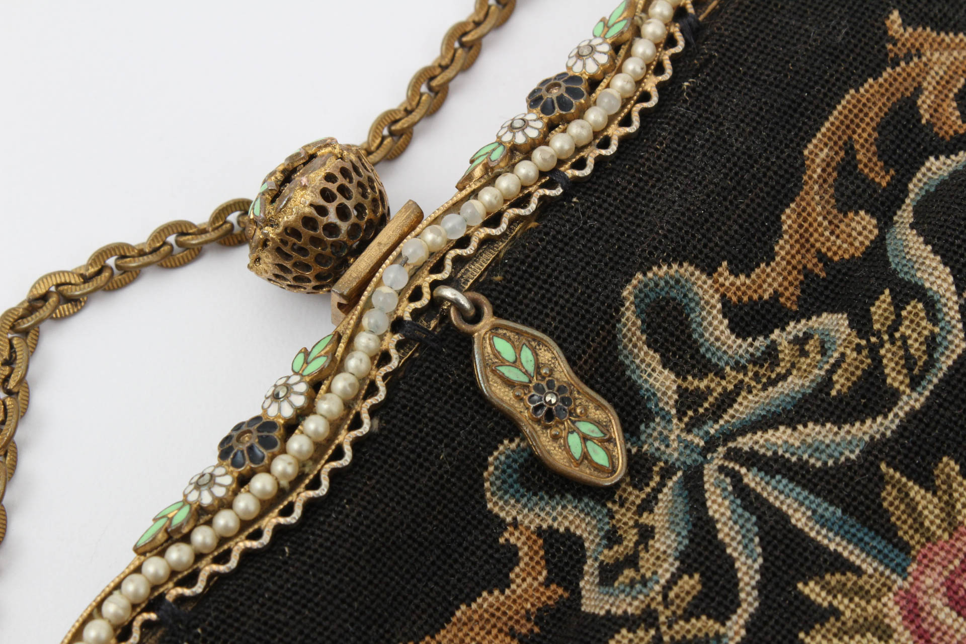 Antique Needlepoint Handbag