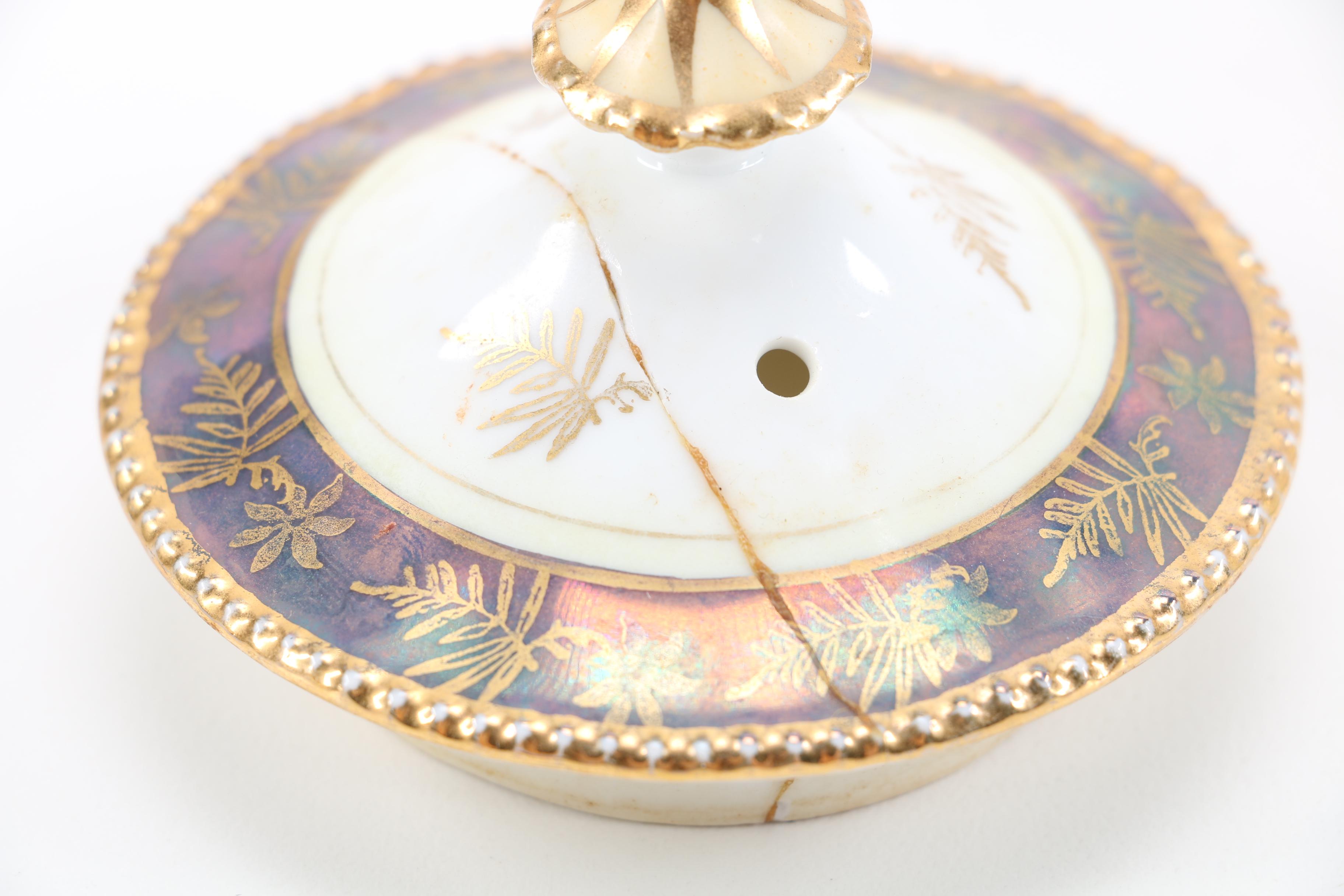 Porcelain Sugar Bowl and Creamer