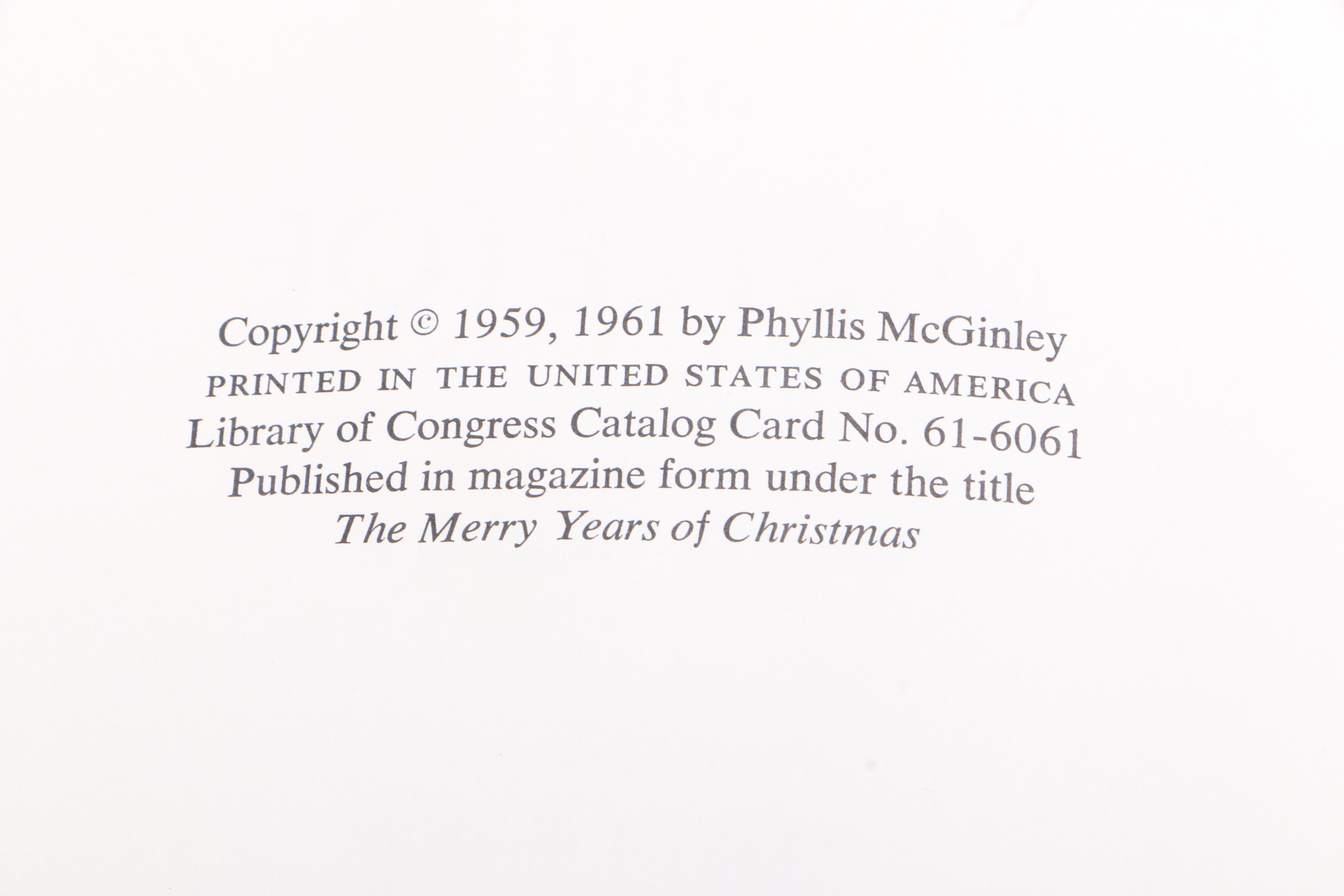 1961 "Mince Pie and Mistletoe" by Phyllis McGinley