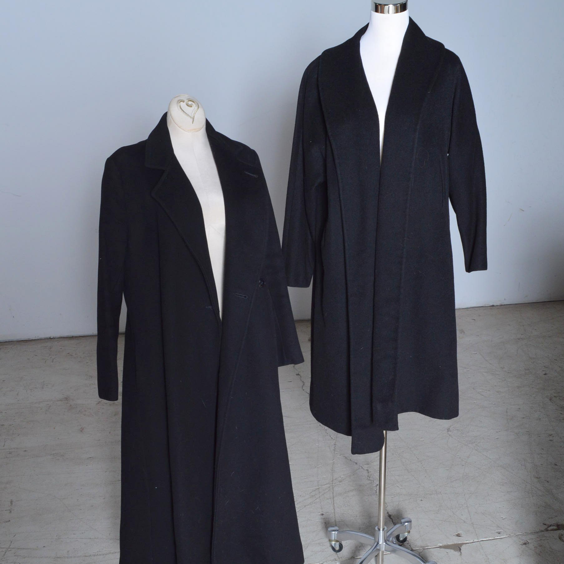 Women's Vintage Black Wool Coats