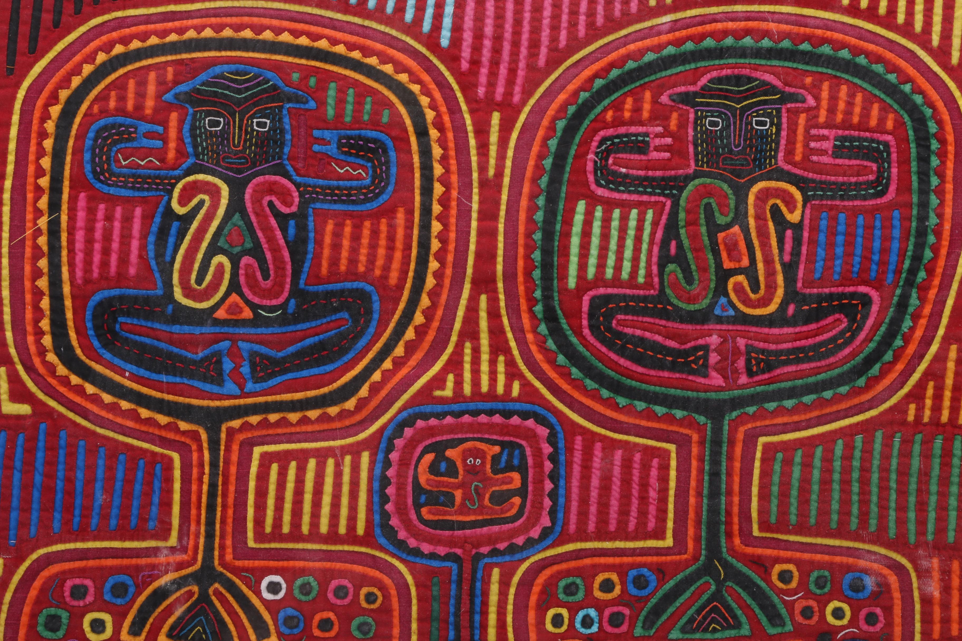 Panamanian Mola Textile with Figural Motif