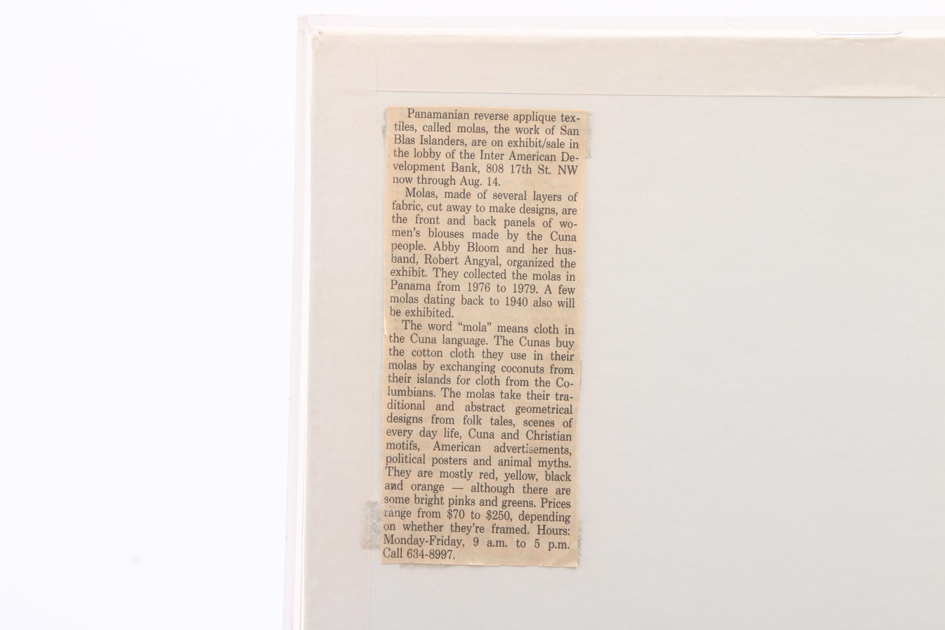 Panamanian Mola Textile with Figural Motif