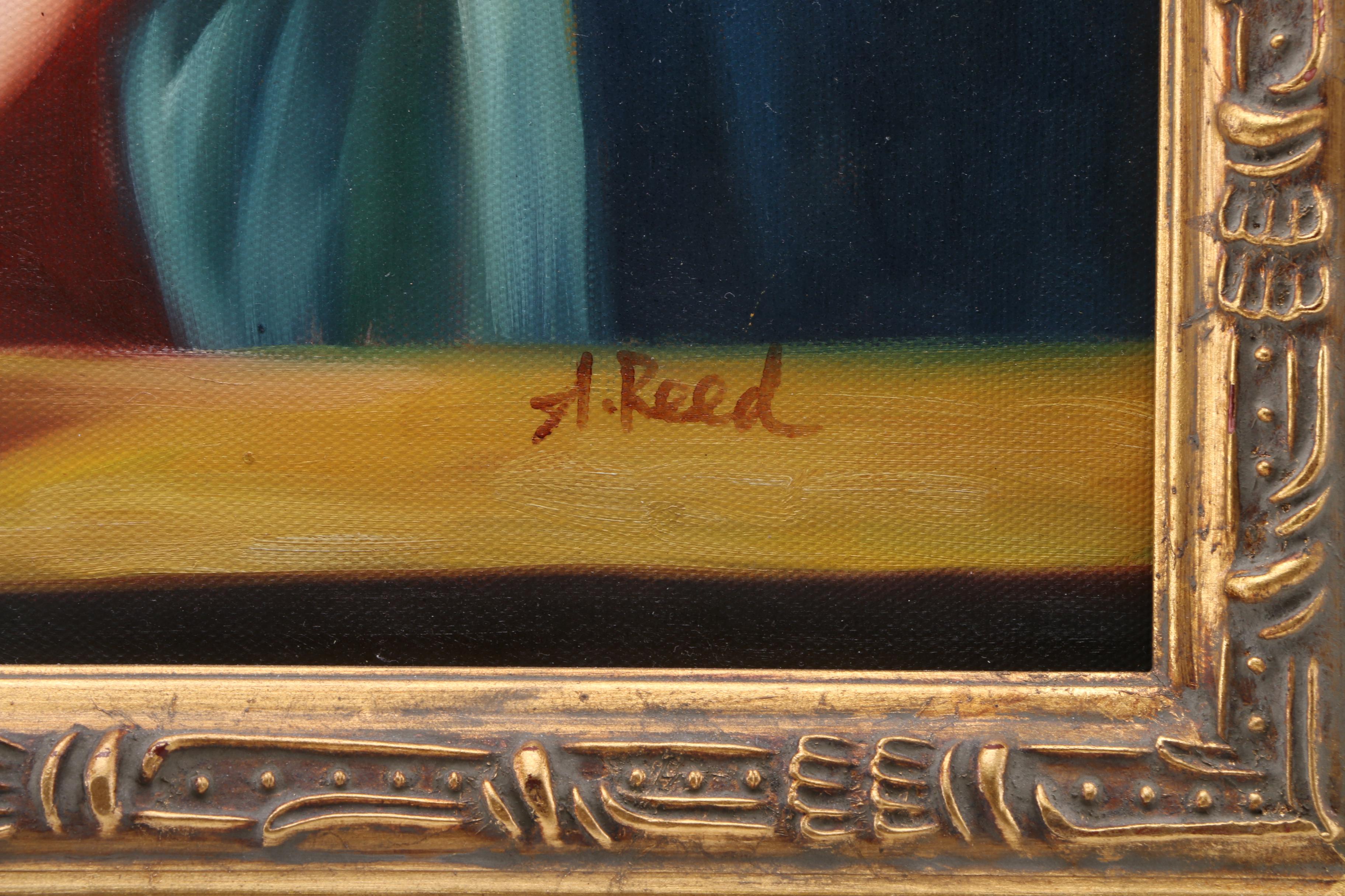 A. Reed Oil Painting on Canvas of Madonna and Child