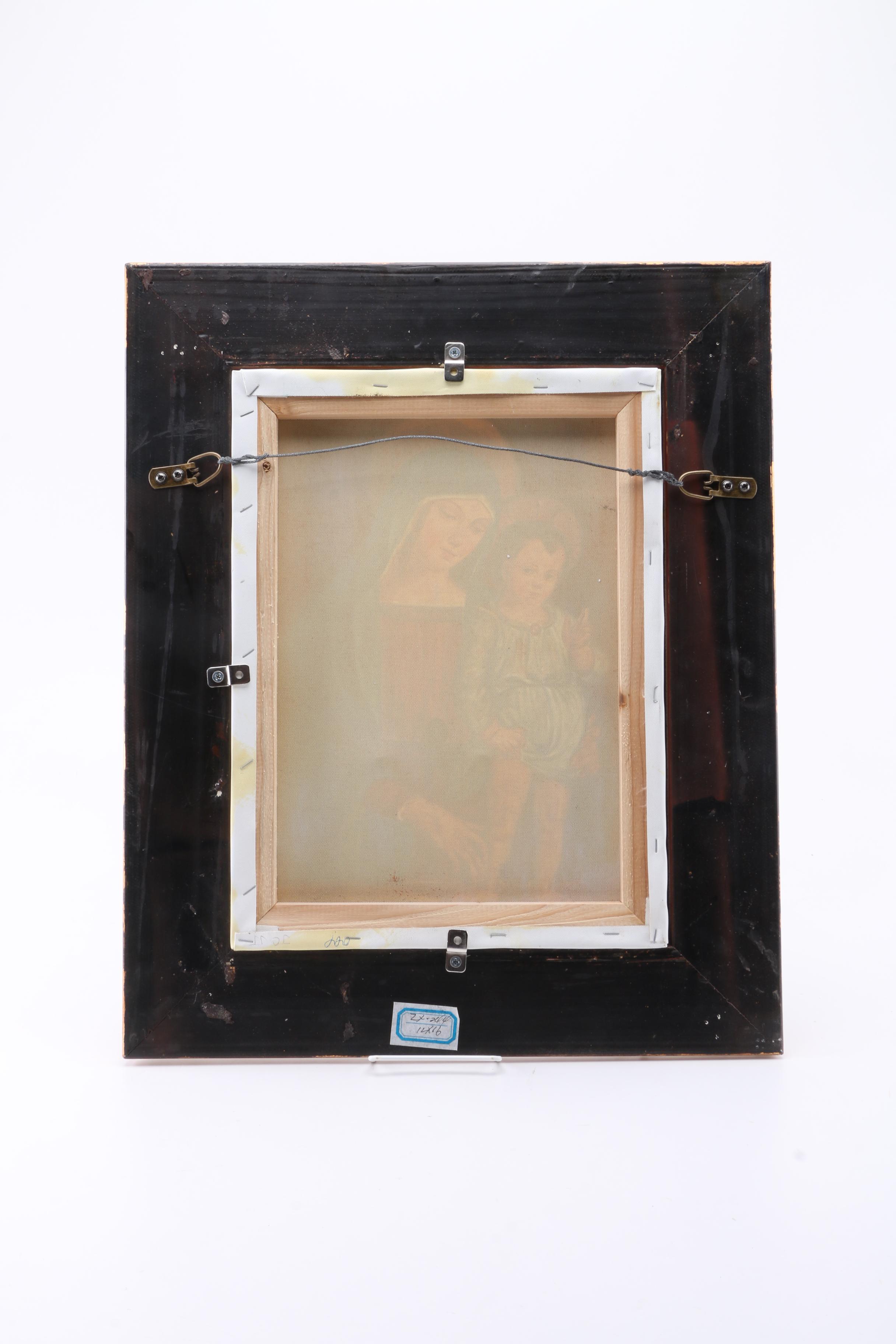 A. Reed Oil Painting on Canvas of Madonna and Child