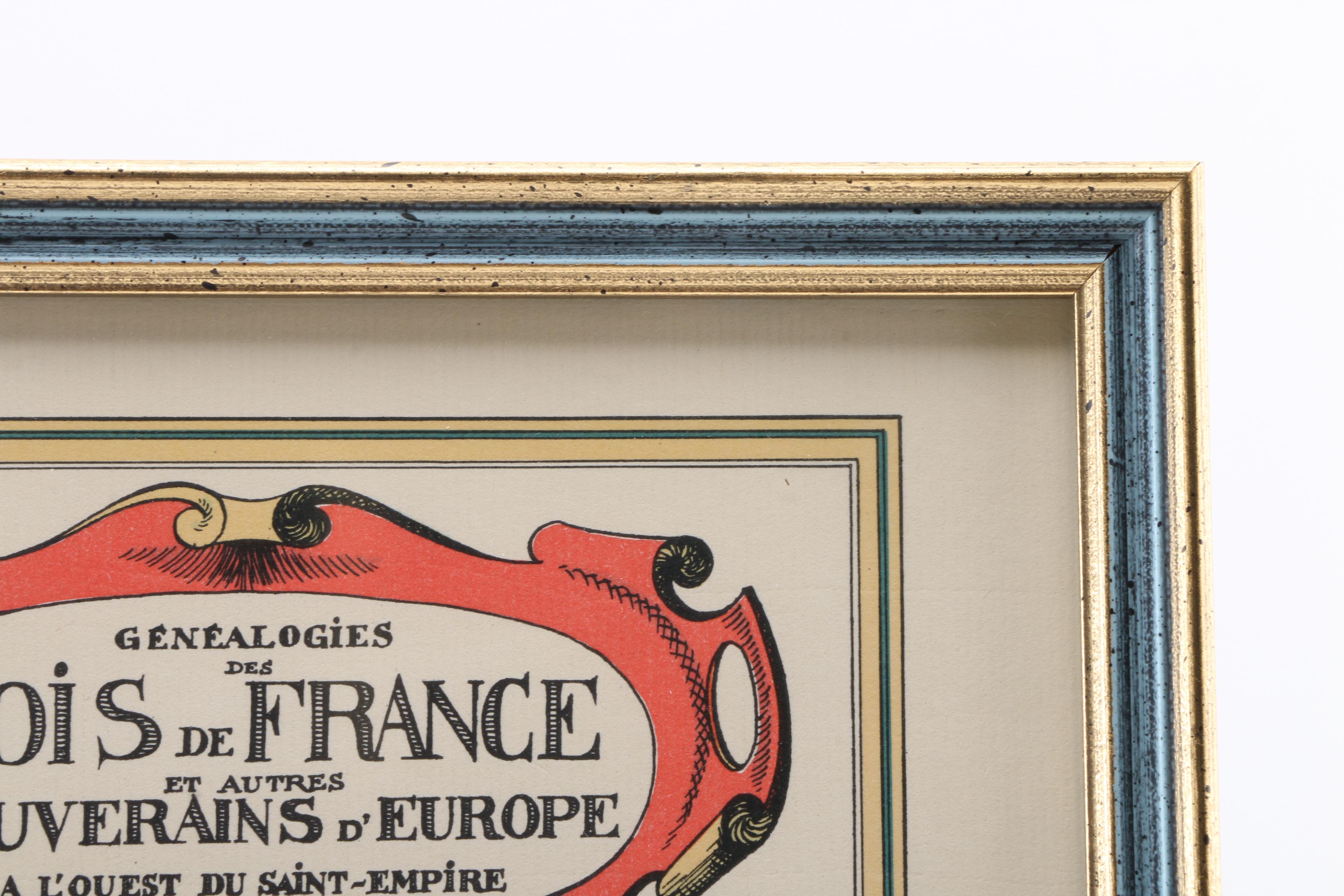 Pierre Derveaux Lithographic Genealogical Table of European Kings