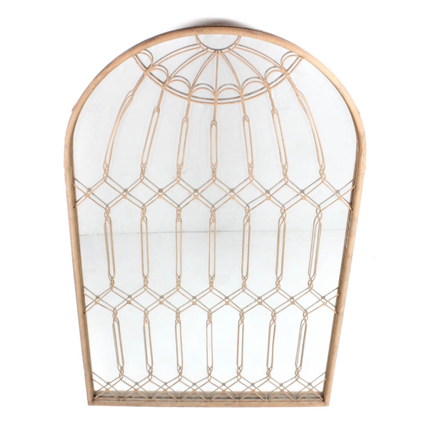 Sand Colored Wire Trellis Wall Mirror