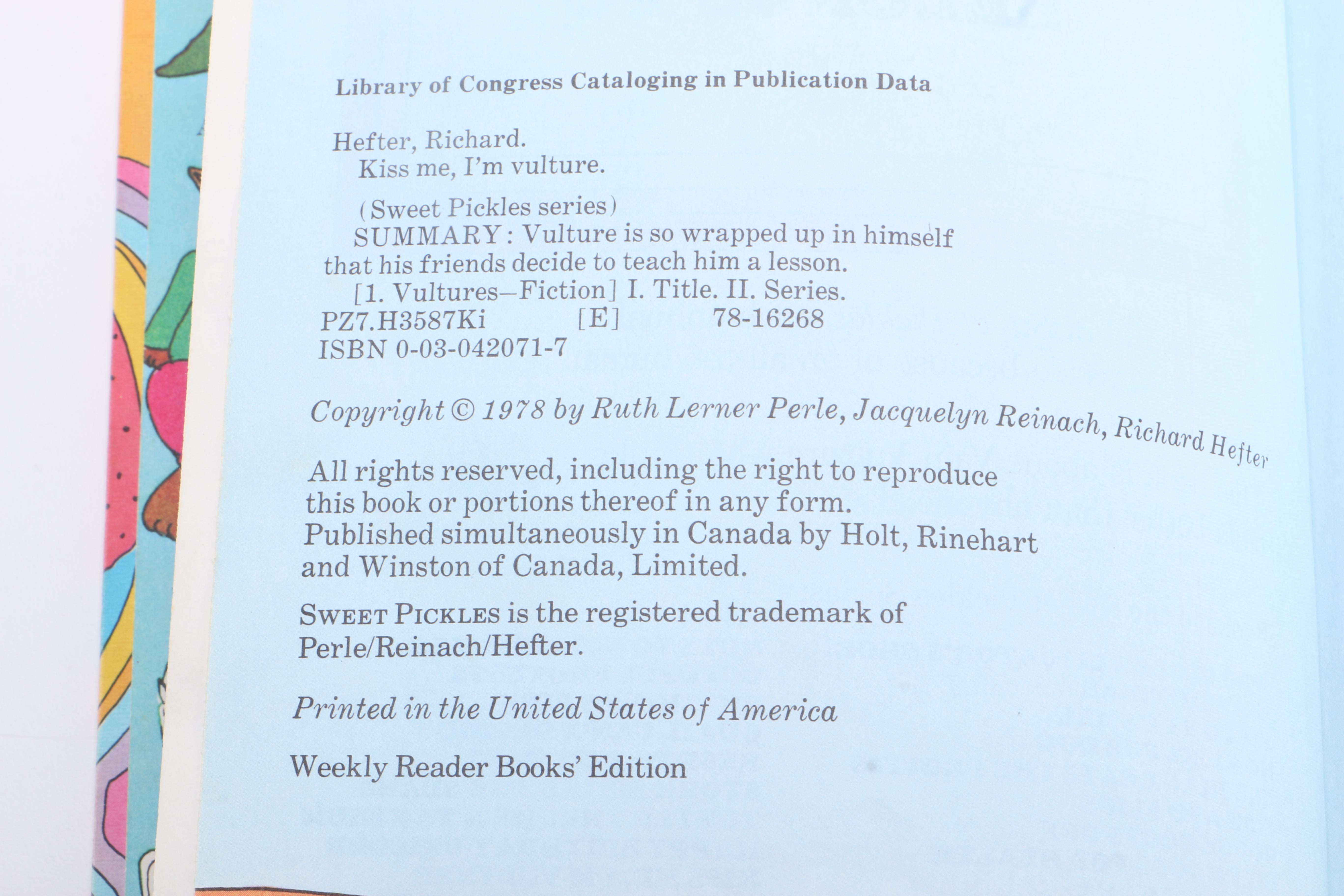 1977 "Sweet Pickles" Children's Books