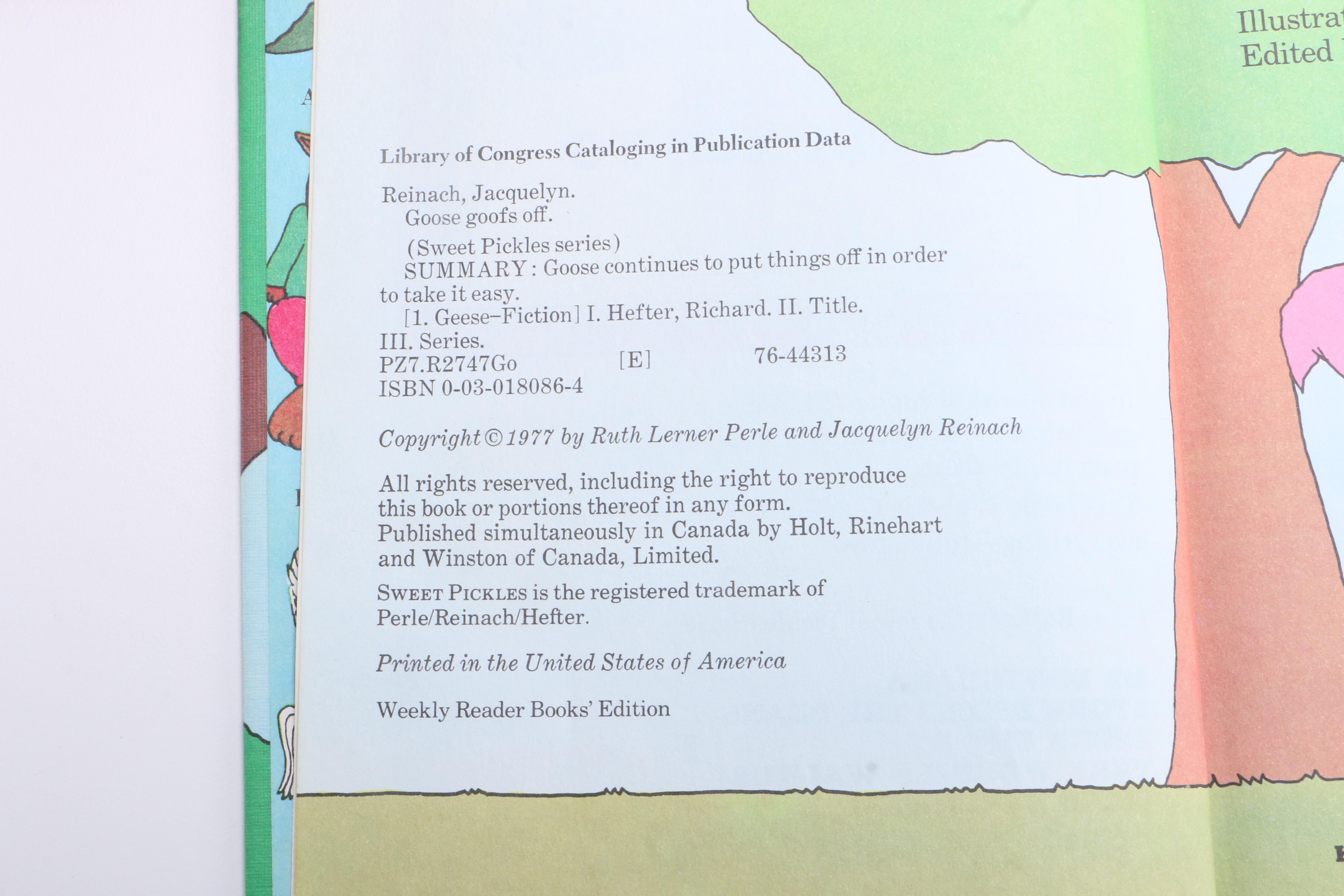 1977 "Sweet Pickles" Children's Books