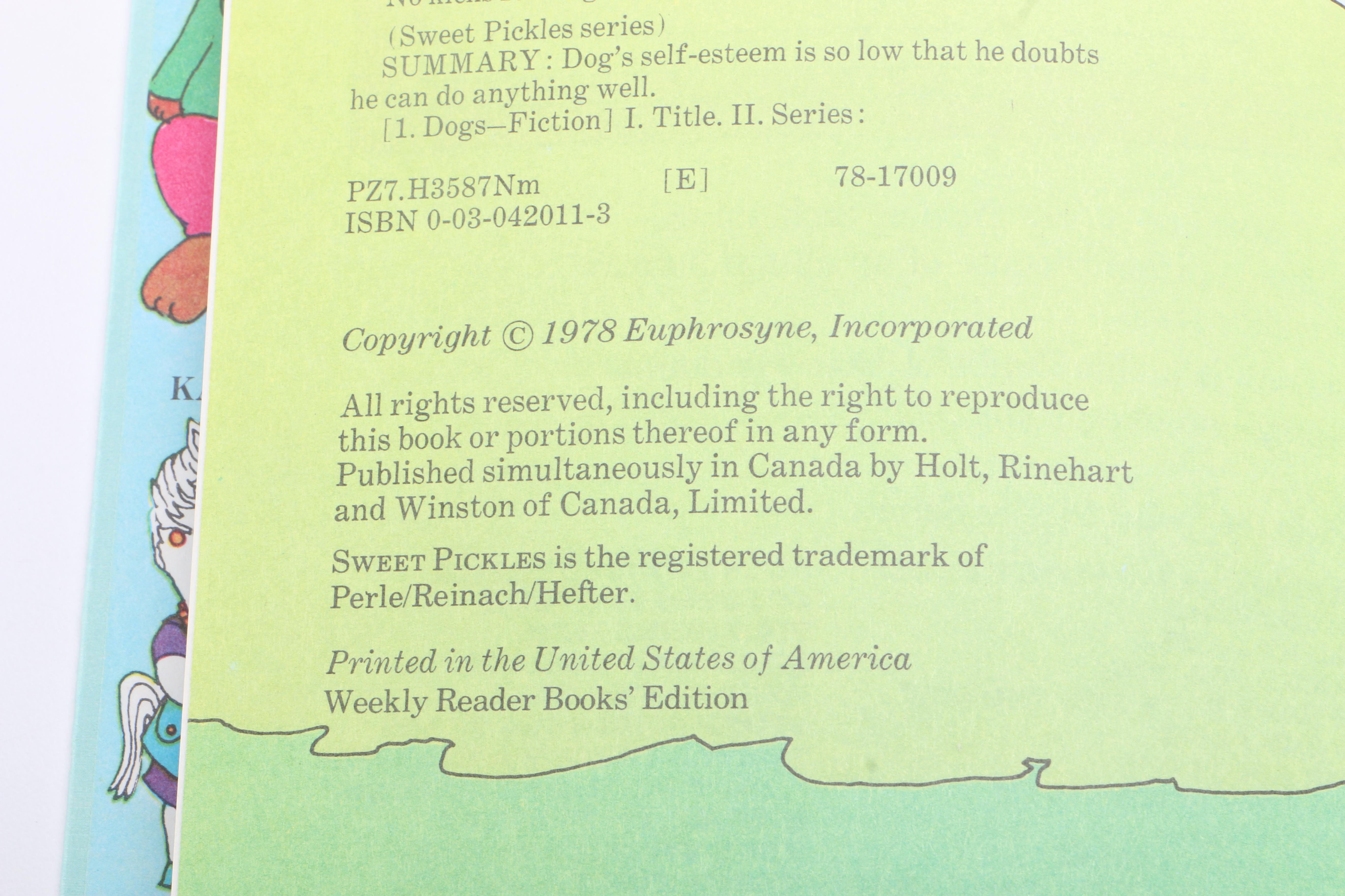 1977 "Sweet Pickles" Children's Books