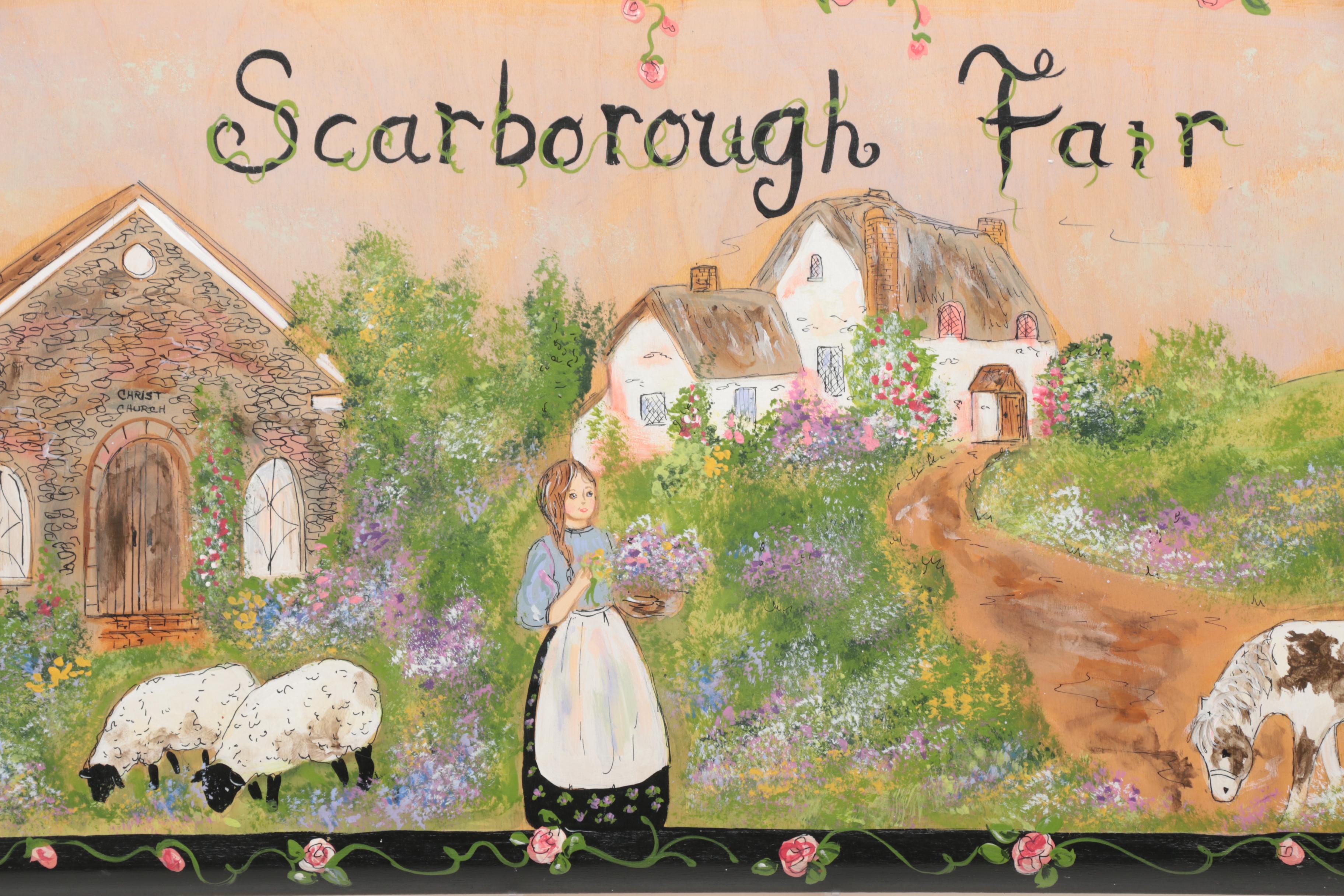 1993 Rita Ann Acrylic Painting on Panel "Scarborough Fair"
