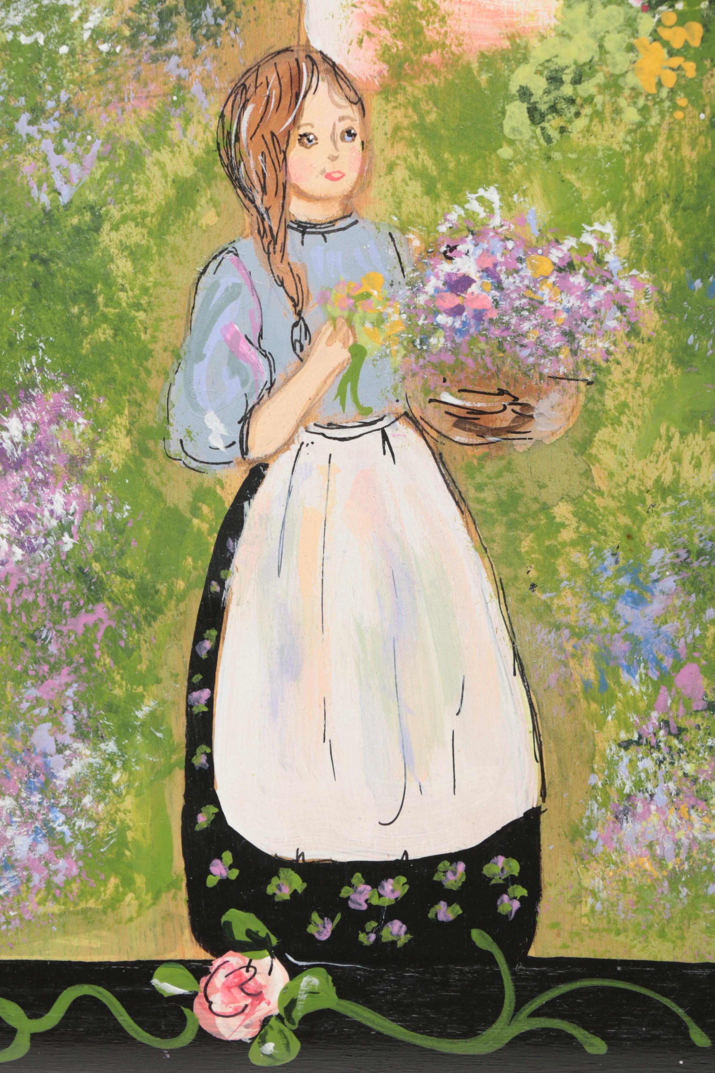 1993 Rita Ann Acrylic Painting on Panel "Scarborough Fair"