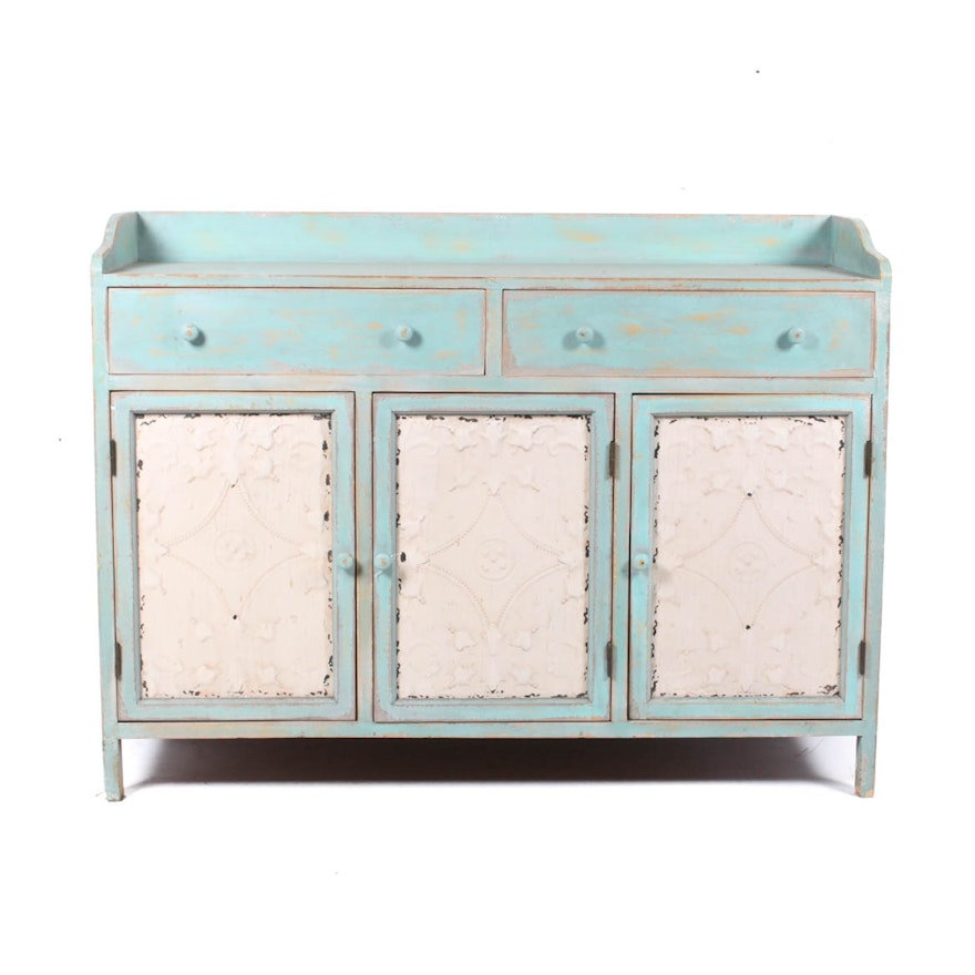 Aqua Antiqued Dresser