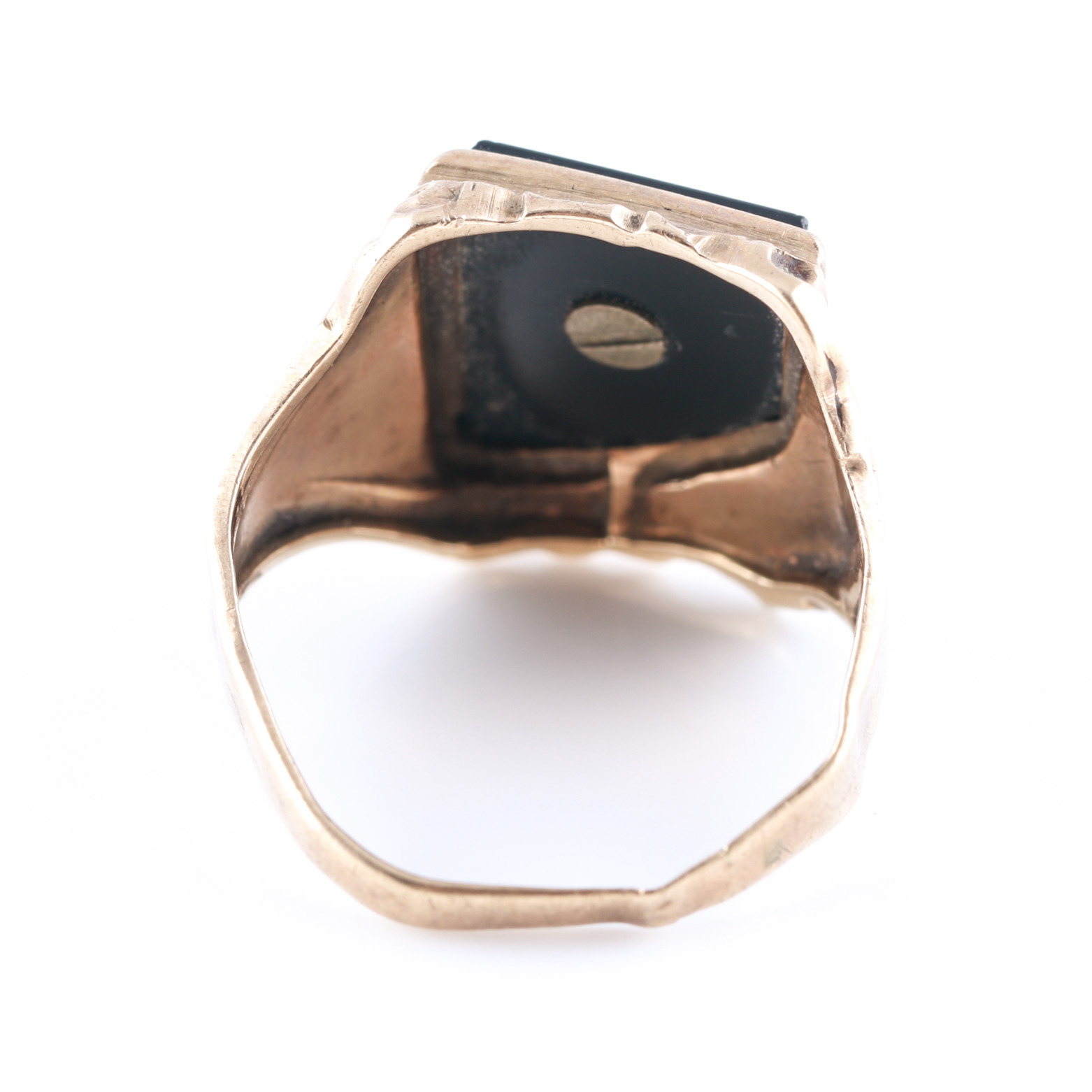 10K Yellow Gold and Black Onyx Signet Ring