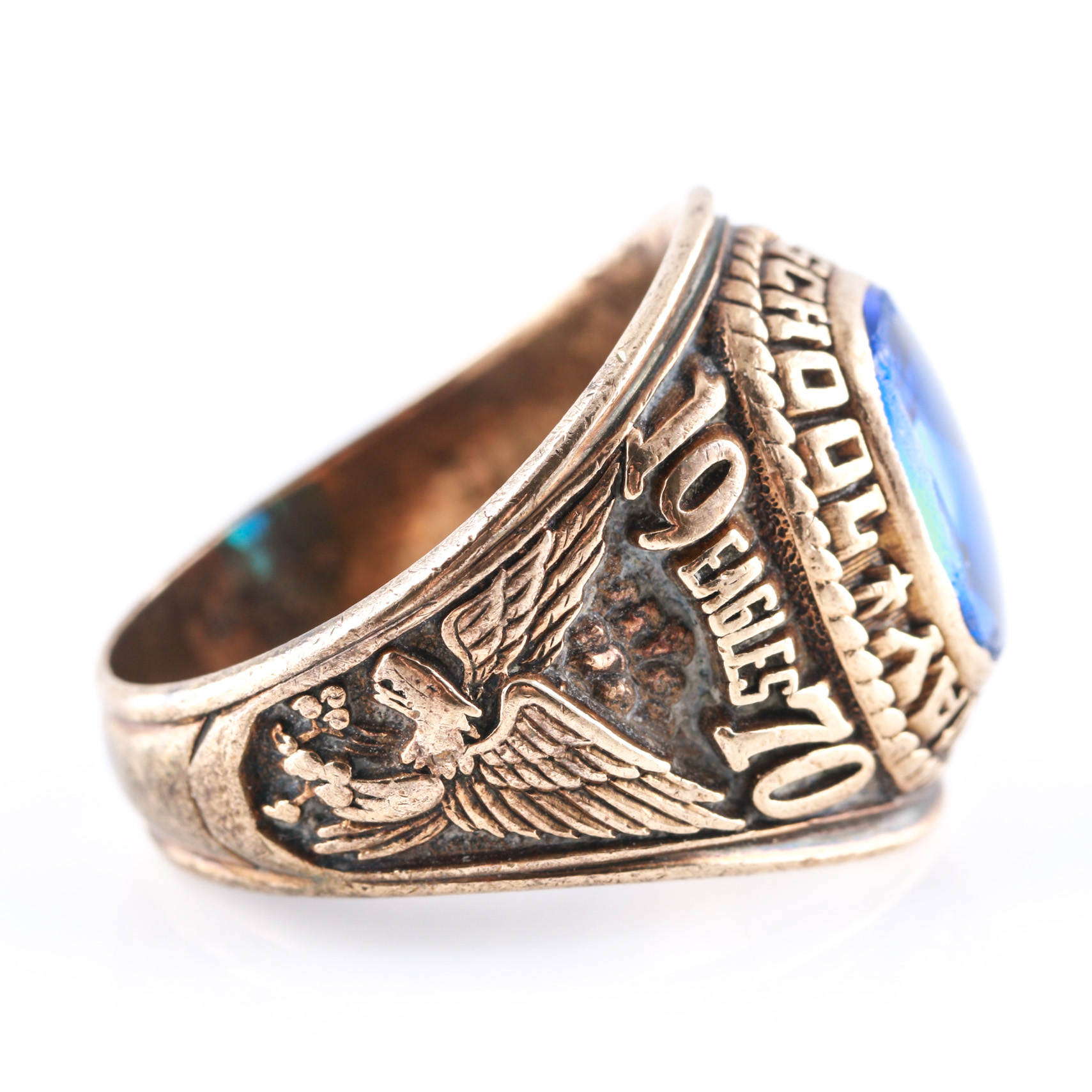 10K Yellow Gold Spinel High School Class Ring