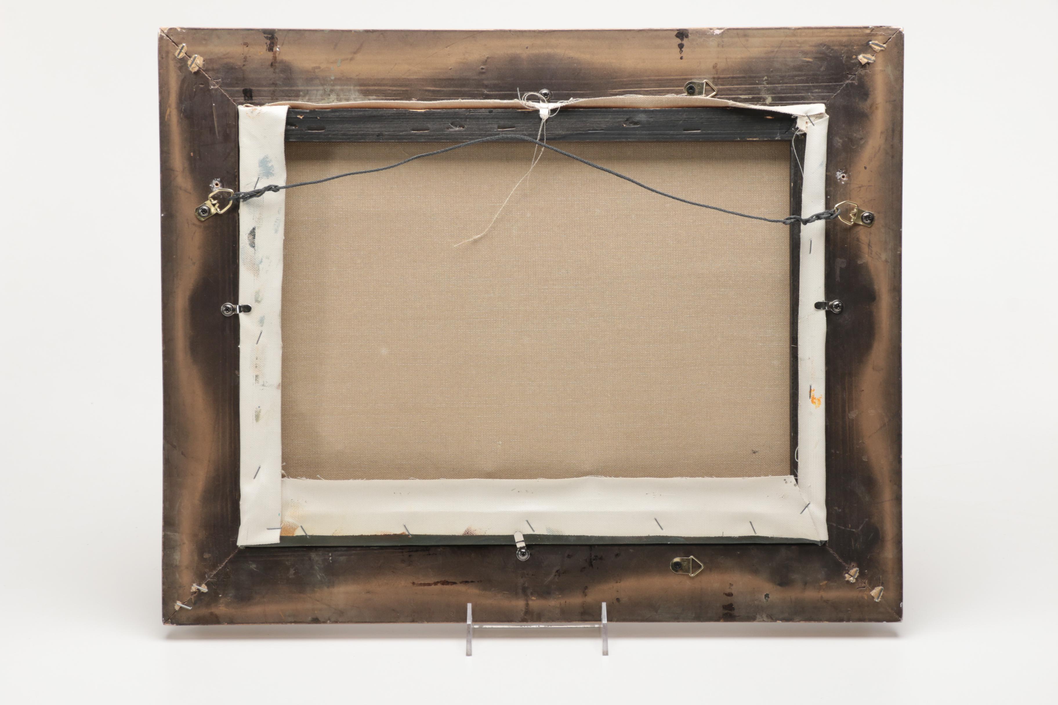 D. Sullivan Oil Painting on Canvas of Battling Ships