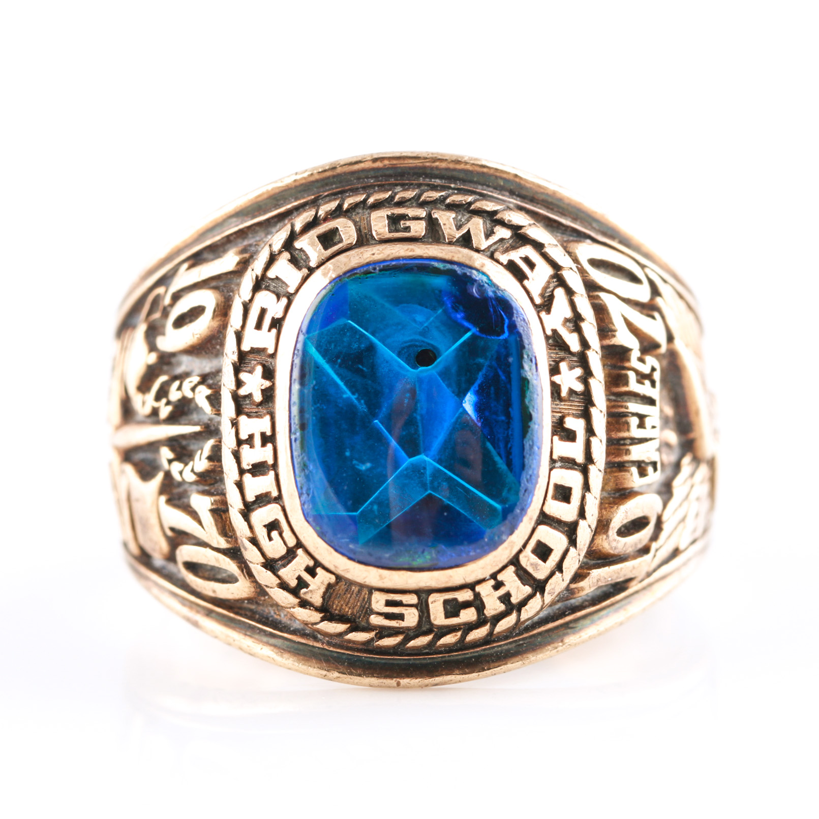 10K Yellow Gold Spinel High School Class Ring